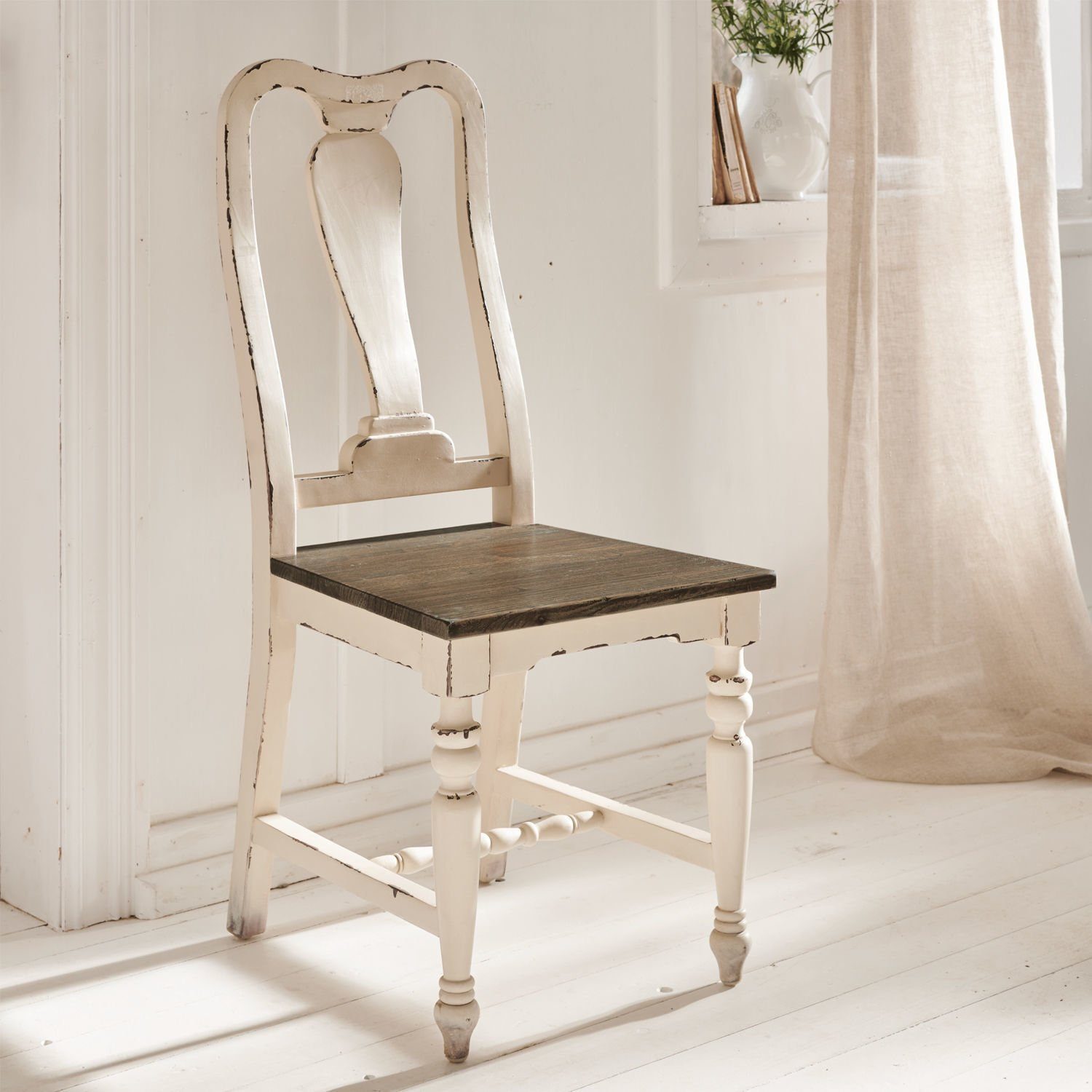 Mirabeau Esszimmerstuhl Stuhl Harry weiß/braun