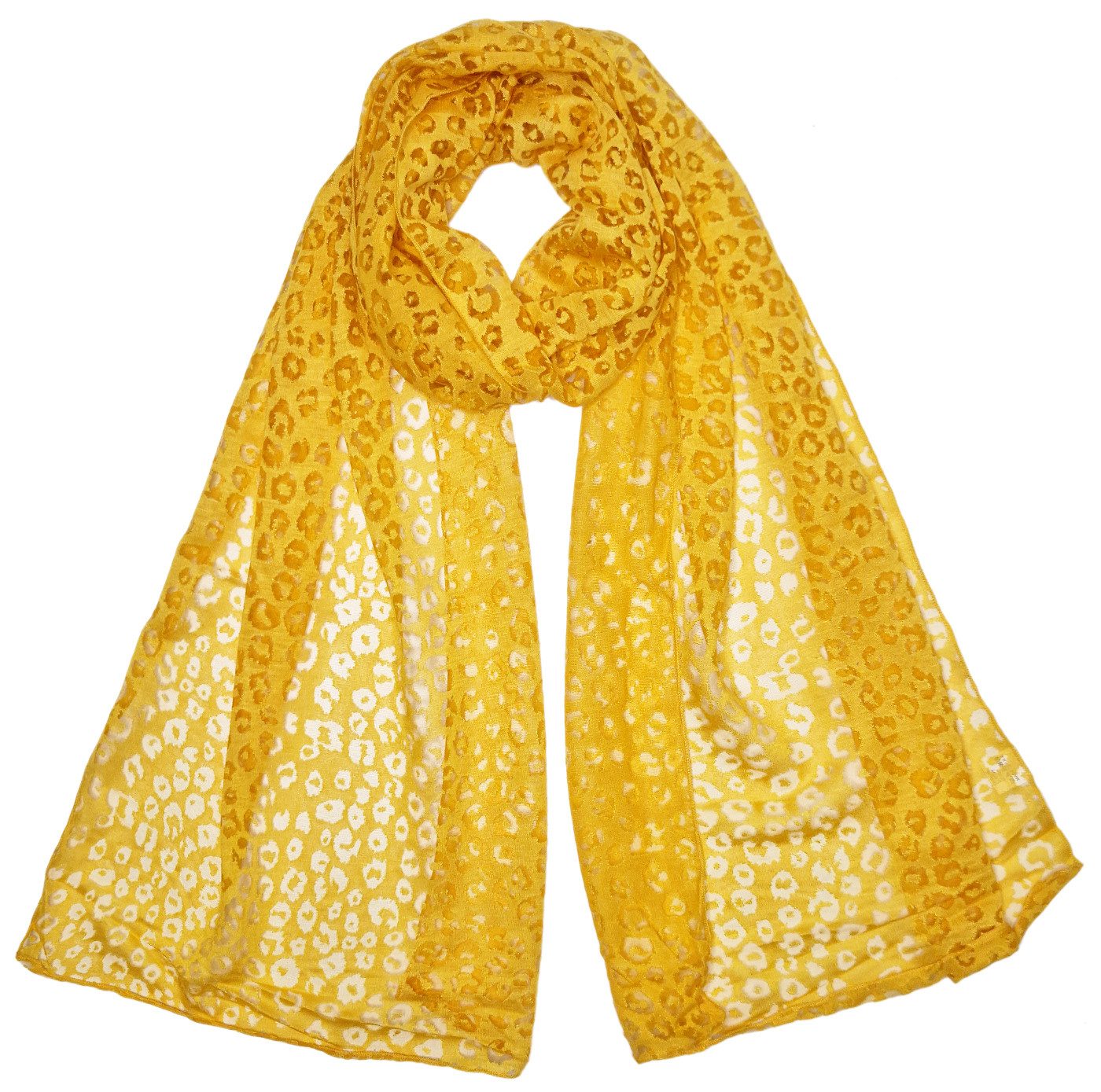 dy_mode Halstuch Damen Schal Leo Muster Leichtes Halstuch Weicher Frühlingsschal, transparente Stellen, Ausbrenner-Optik, In Unifarben