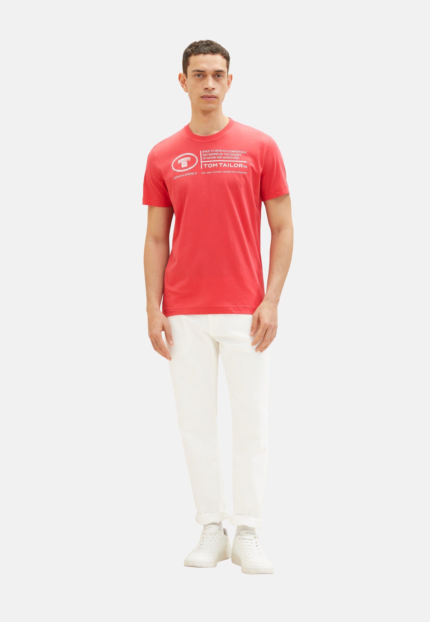 T-Shirt Kurzarmshirt T-Shirt TAILOR (1-tlg) rot TOM