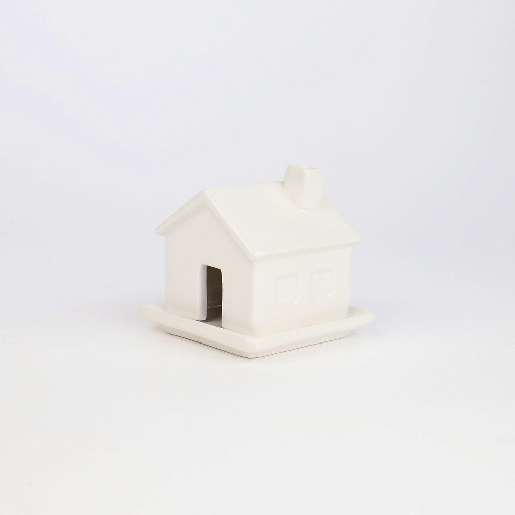 GIFT REPUBLIC Räucherhaus Haus Keramik Weiß inkl. 3 Kegel Sandelholz, (1 St), ca. 8 x 8 x 7,5 cm