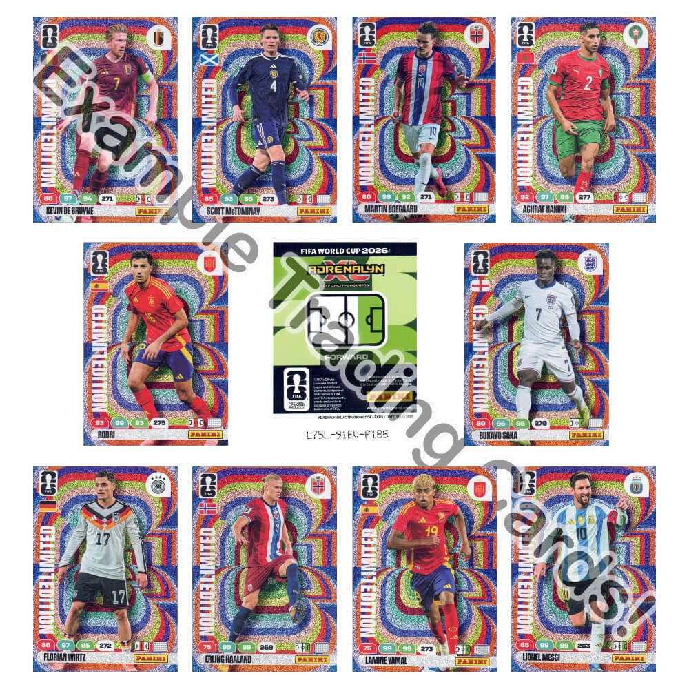 Panini Sammelkarte Fifa World Cup 2026 Adrenalyn XL - WM Trading Cards Sammelkarten, - 10 Limited Edition Karten