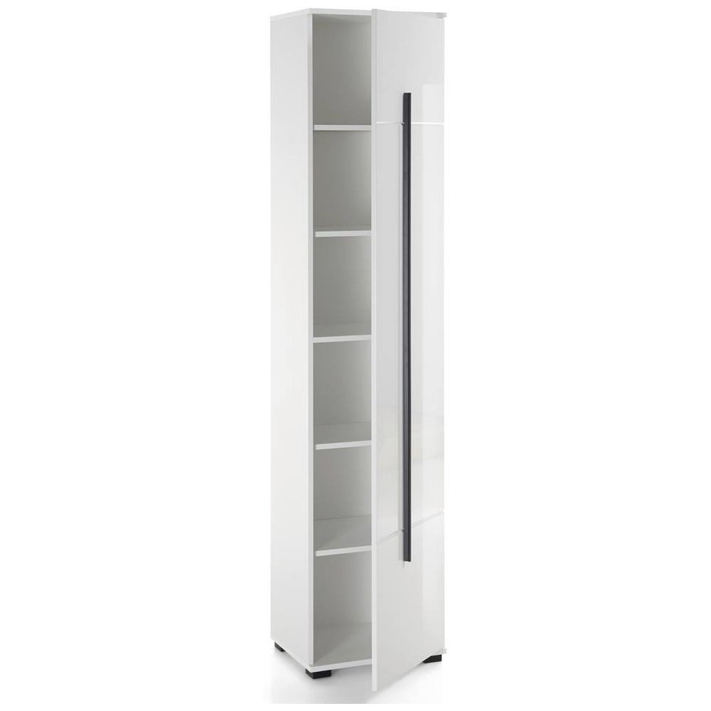 Lomadox Hochschrank CHARLESTON-61 Hoher Badezimmerschrank in Hochglanz weiß günstig online kaufen