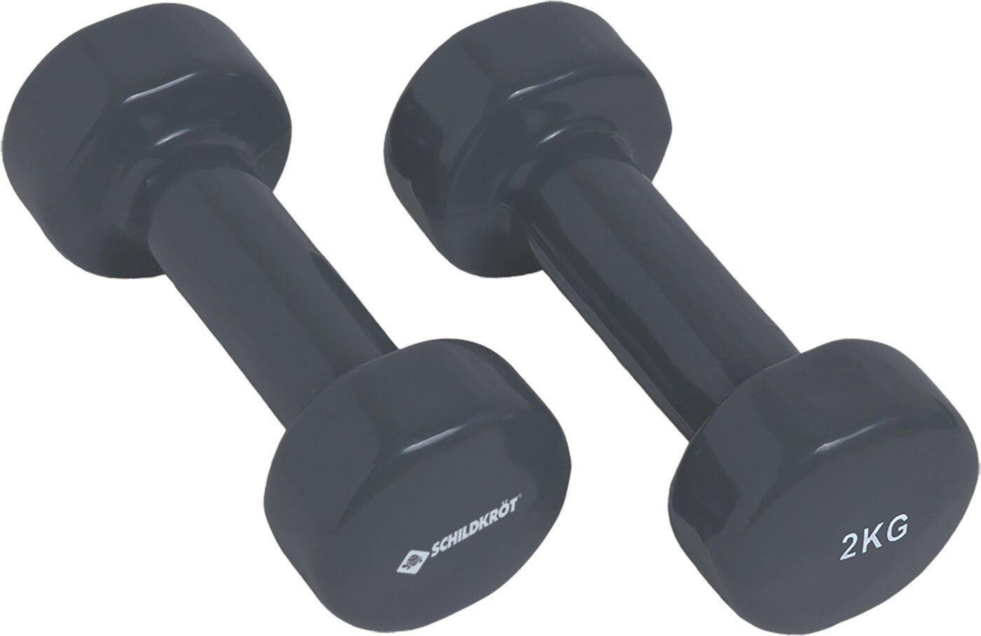 Hantel VINYL HANTEL Set, 2x 2,0kg (grey), in 4C-Box, KEINE FARBE