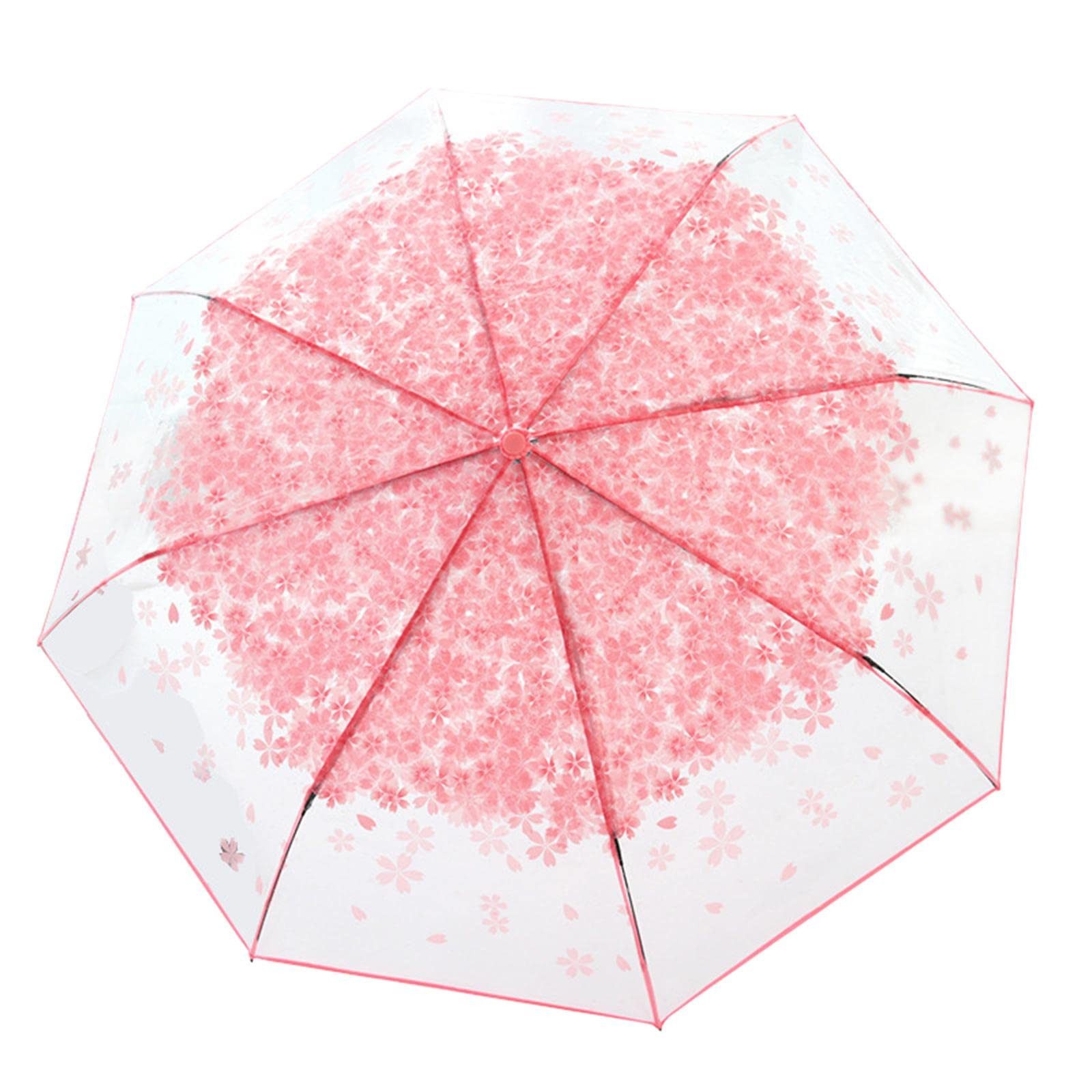 Coonoor Taschenregenschirm Minischirm Transparent, Stockregenschirm für Erwachsene, mit gewölbtem Dach und leichtem Wind- und Regenschutz