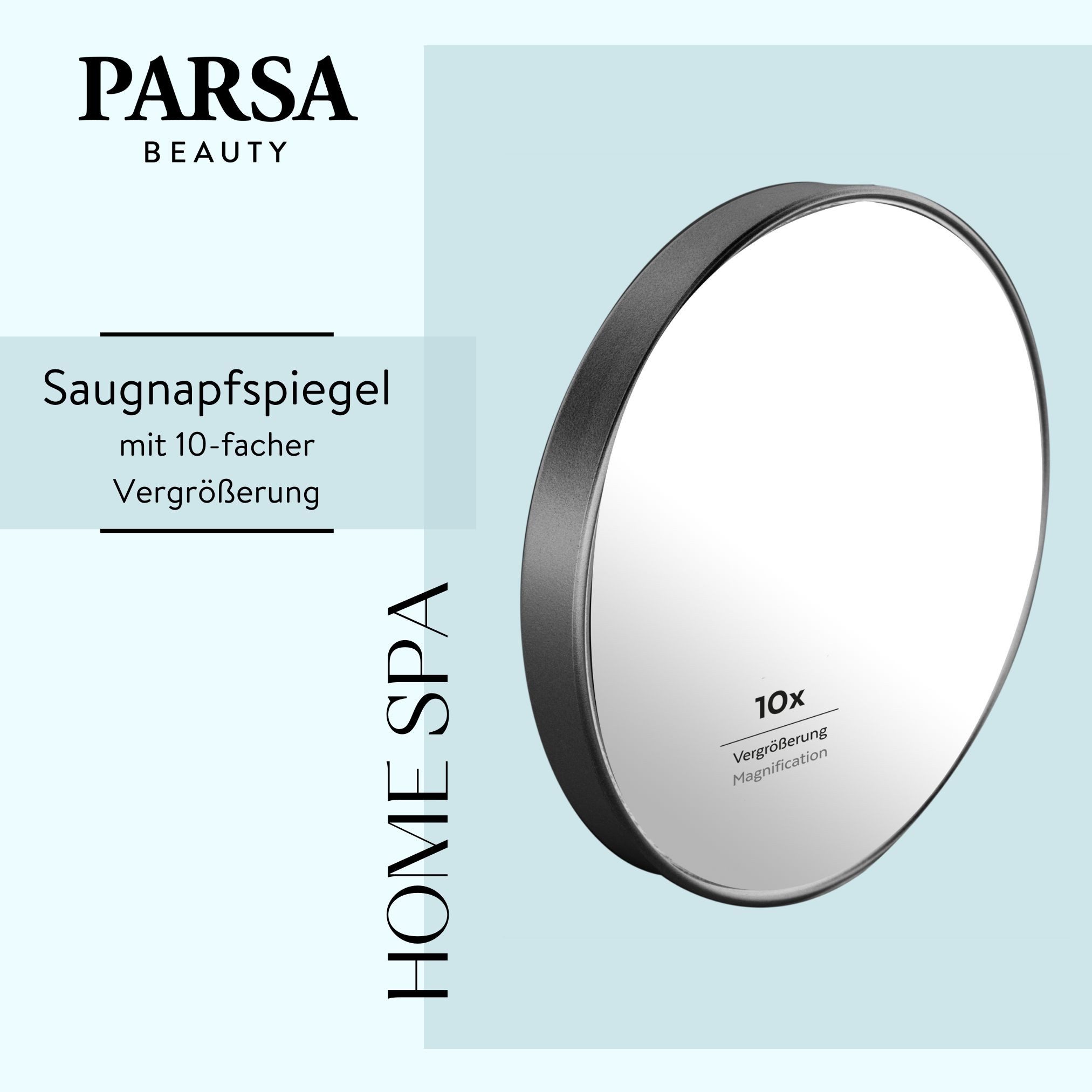 PARSA Beauty Badspiegel Essential Saugnapf-Spiegel, 10-fache Vergr??erung & Flexibler Halt