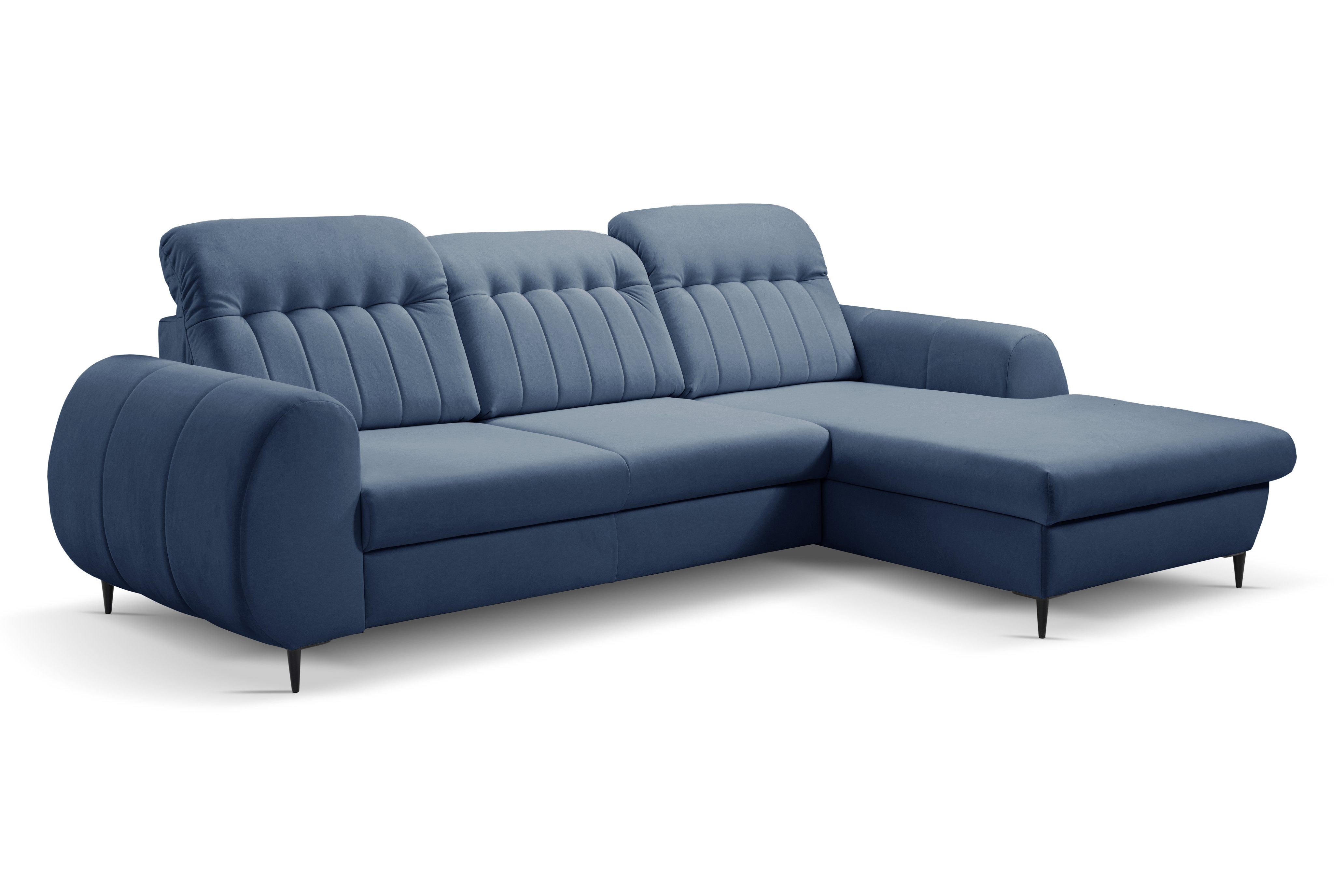 MOEBLO Ecksofa BEEMO, mit Schlaffunktion mit Bettkasten Eckcouch Wohnlandschaft Sofa mit Ottomane Eckgarnitur Polsterecke, (BxHxT):275x90x166 cm