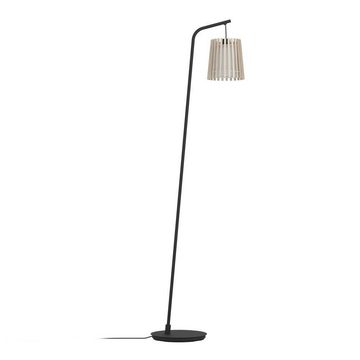 EGLO Stehlampe FATTORIA, ohne Leuchtmittel, Standleuchte, Metall in Schwarz, Holz und weißem Textil, E27, 170 cm