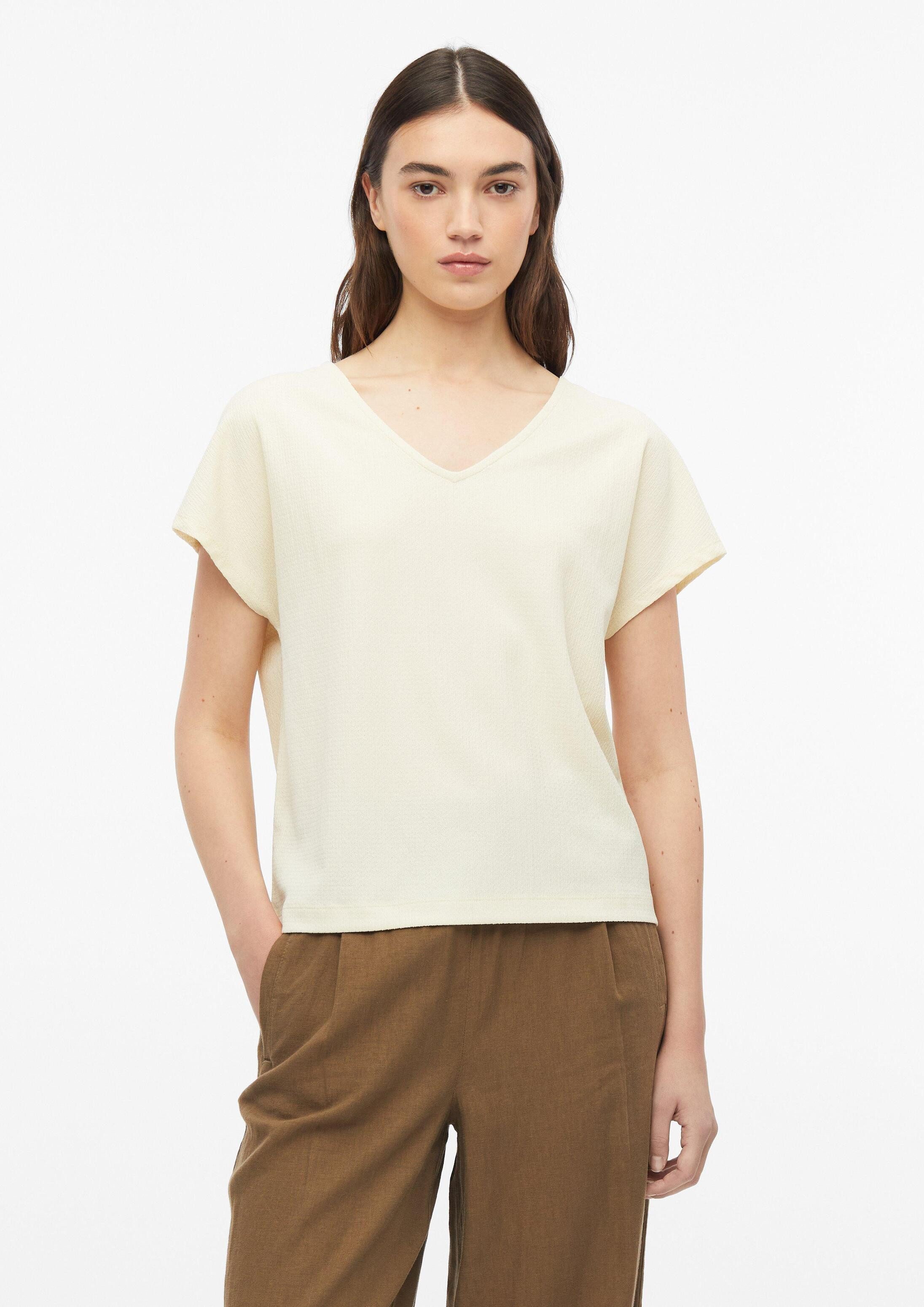 s.Oliver Kurzarmshirt T-Shirt Strukturiertes V-Neck-T-Shirt im Relaxed Fit
