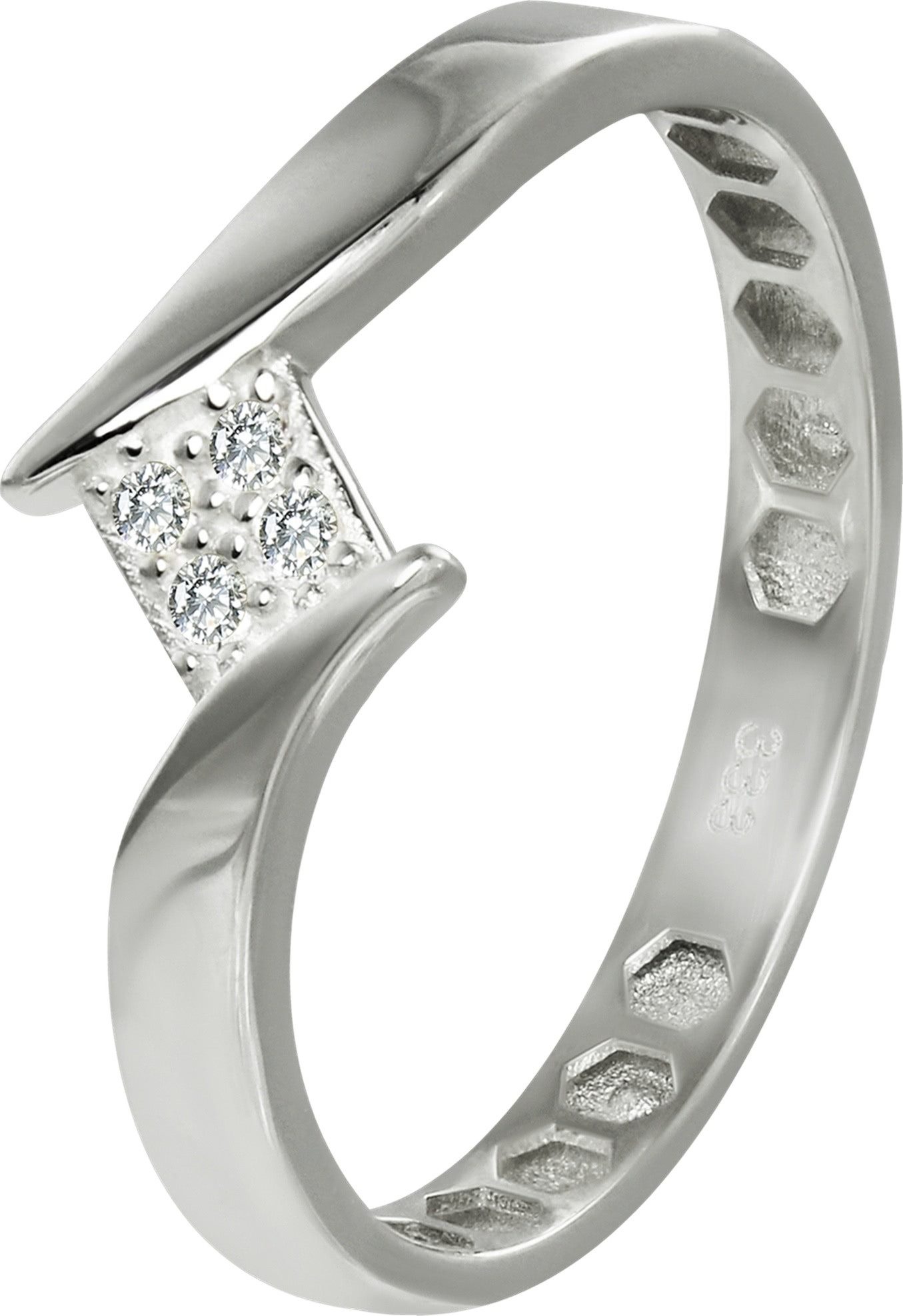 GoldDream Goldring GoldDream Gold Ring Square Gr.56 (Fingerring), Damen Ring Square, 56 (17,8), 333 Gelbgold - 8 Karat, weißgold, weiß