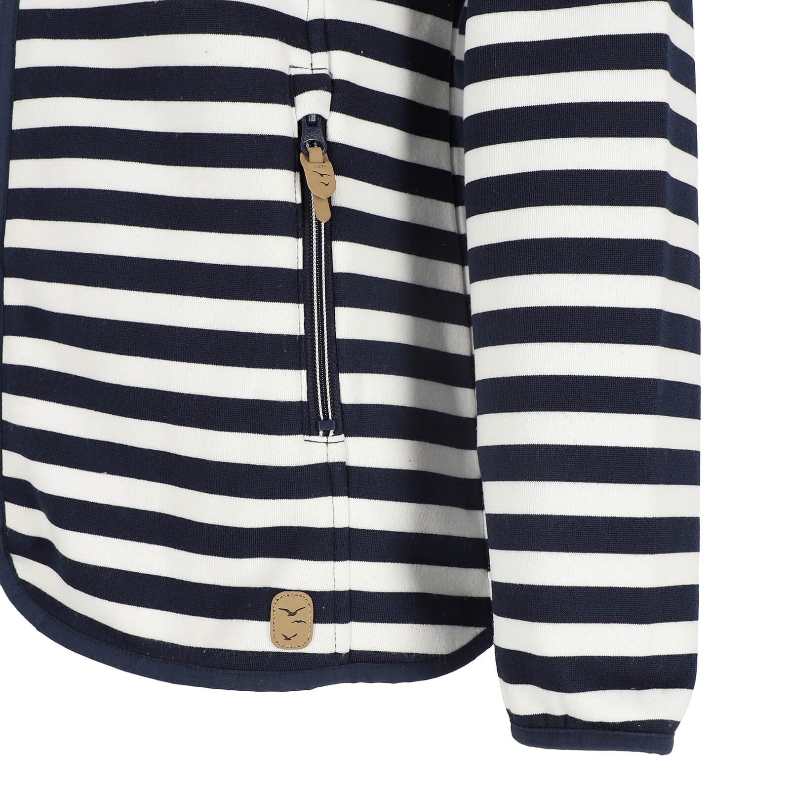 modAS Fleecejacke 40414 Damen Jacke Fleece mit Blockstreifen - Gestreifte Jacke mit Kapuze
