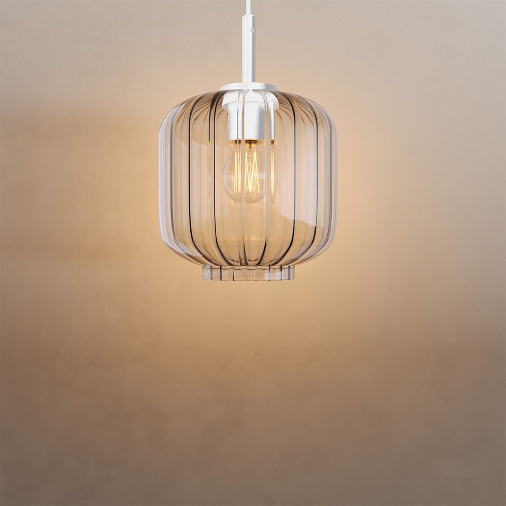 s.luce Pendelleuchte Velo Glas-Pendelleuchte Aufhängung 150cm Weiß Klar