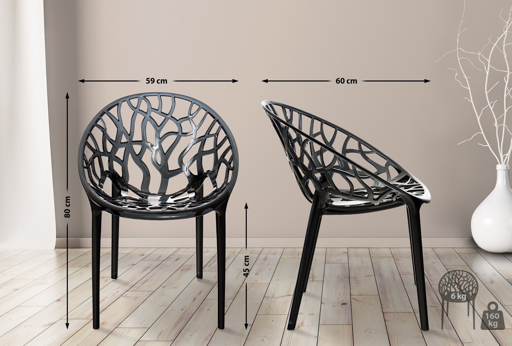CLP Gartenstuhl Crystal, Outdoor, Kunststoff, stapelbar günstig online kaufen