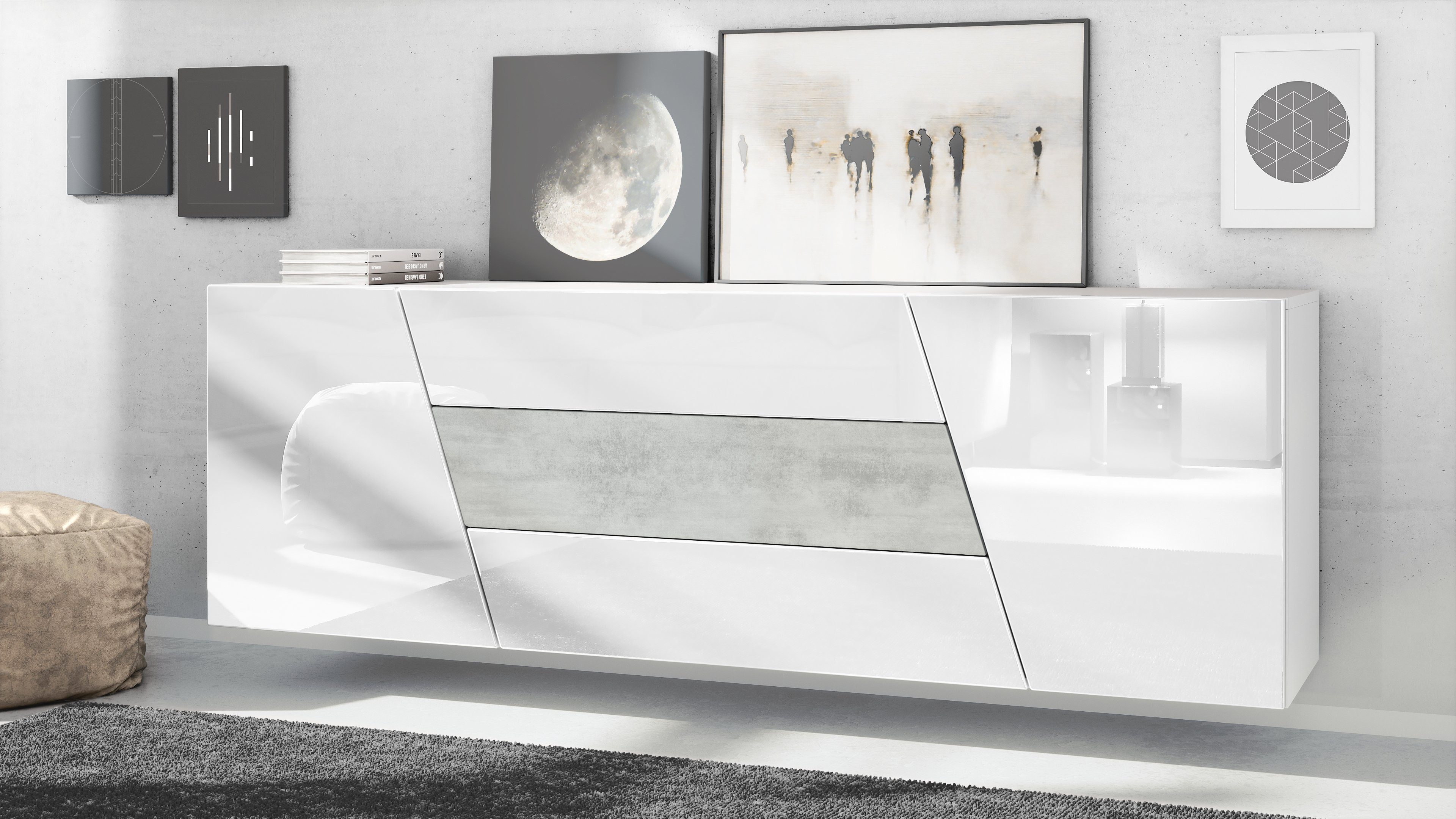 Vladon Sideboard Houston (hängende Kommode, mit günstig online kaufen