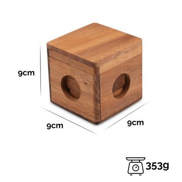 Logoplay Holzspiele Spiel, Soma Würfel Gr. L - 9 cm Kantenlänge - 3D Puzzle - Knobelspiel im HolzkastenHolzspielzeug