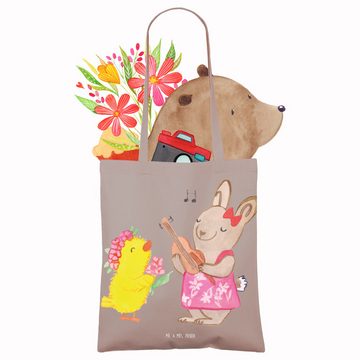 Mr. & Mrs. Panda Tragetasche Ostern Frühlingsgefühle - Braun Pastell - Geschenk, Geschenke zu Oste (1-tlg), Design-Highlight