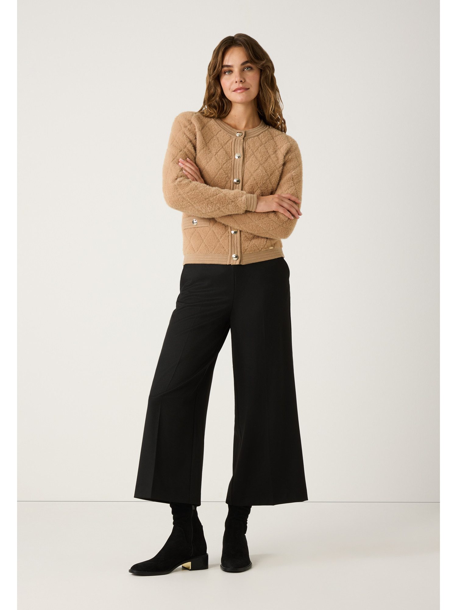 MORE&MORE Cardigan kuschelige Fell-Strickjacke günstig online kaufen