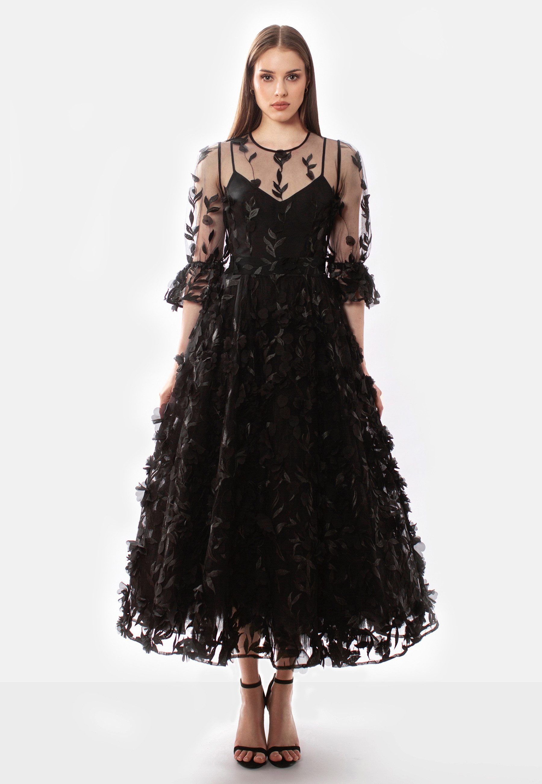 MATSOUR'I Midikleid Franceska Unifarbe