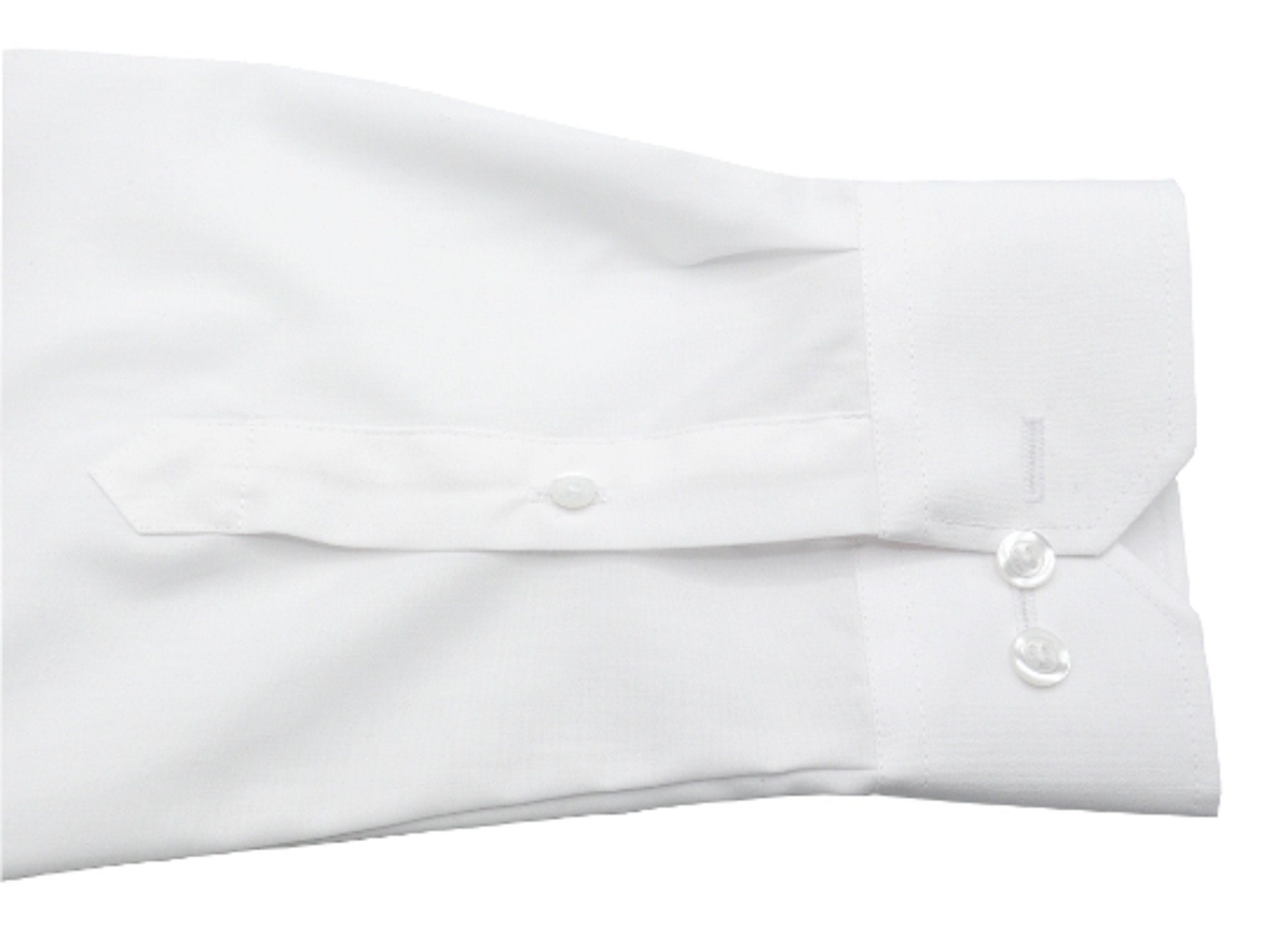 Asia Made Schnitt, in Langarmhemd Stehkragen, weiß Hemden Regular Huber HU-0071 Mandarin Fit-gerader EU