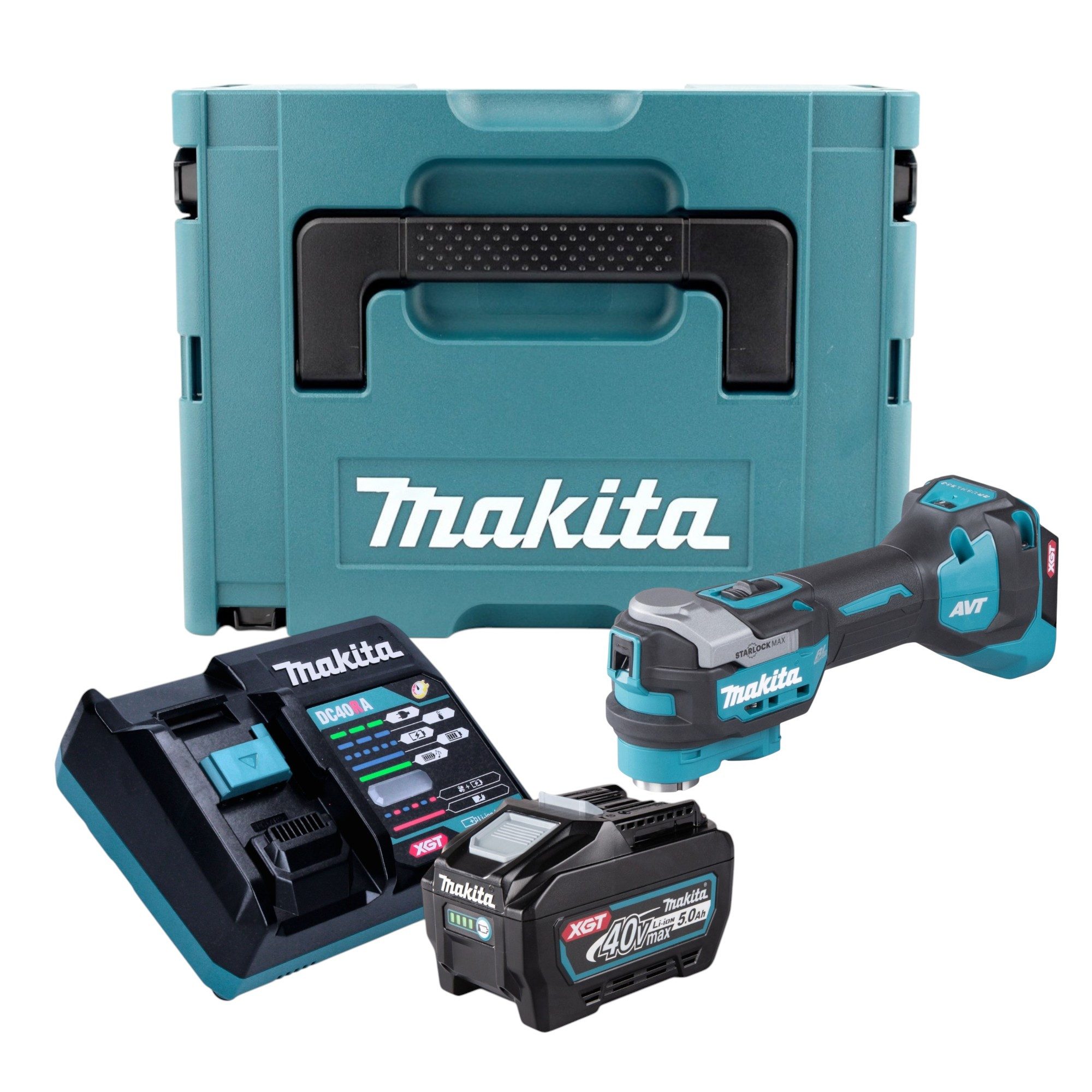 Makita Akku-Multifunktionswerkzeug TM 001 GT101 40 V max. Starlock Max + 1x Akku 5,0 Ah + Lader + Makpac