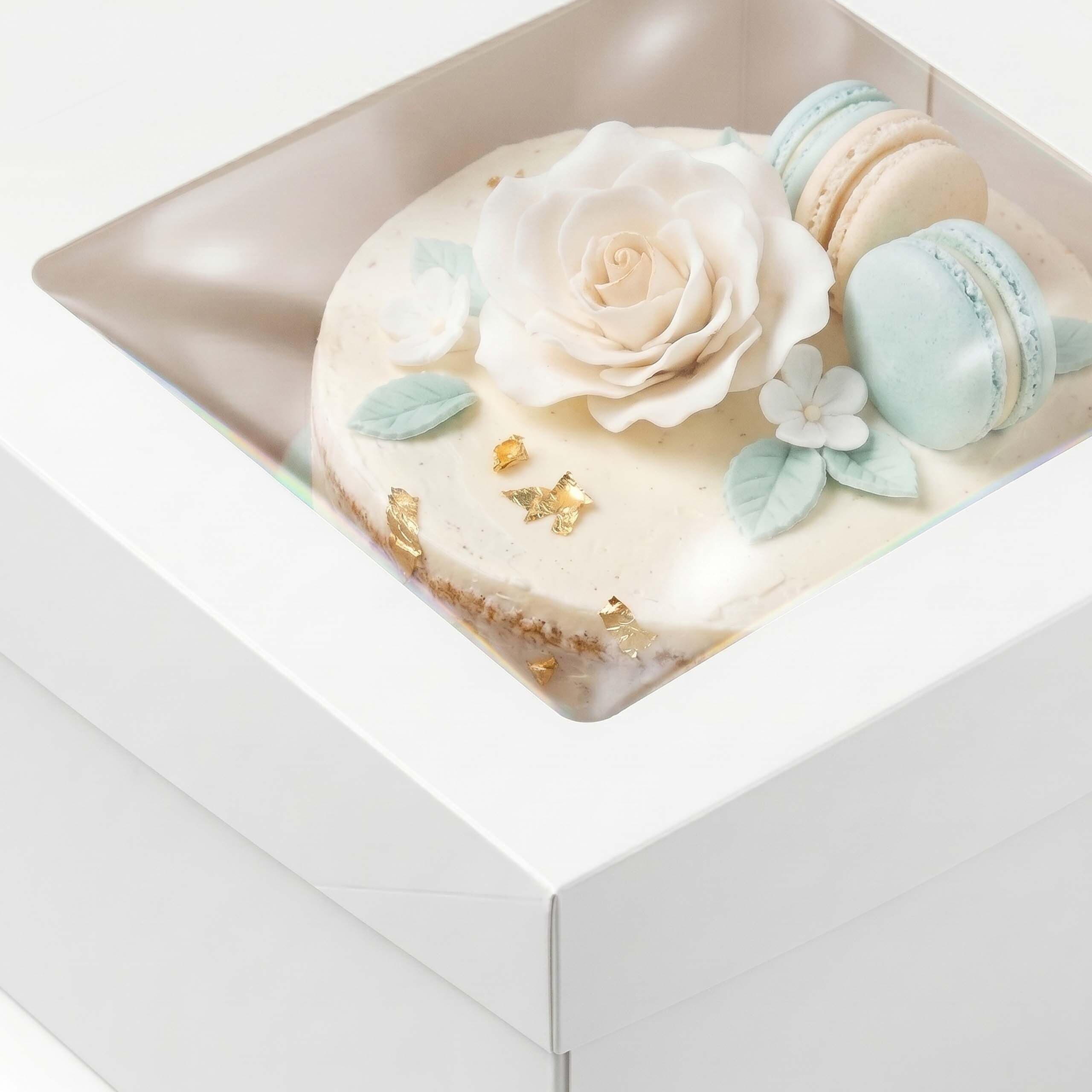 relaxdays Kuchentransportbox Tortenbox Set Sichtfenster & Cakeboards, Pappe, (5-tlg), 5er Pack – Bild 5 von 5
