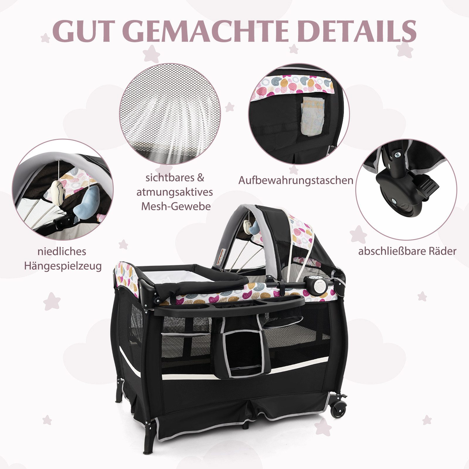 COSTWAY Baby-Reisebett, 4 in 1 Kinder günstig online kaufen