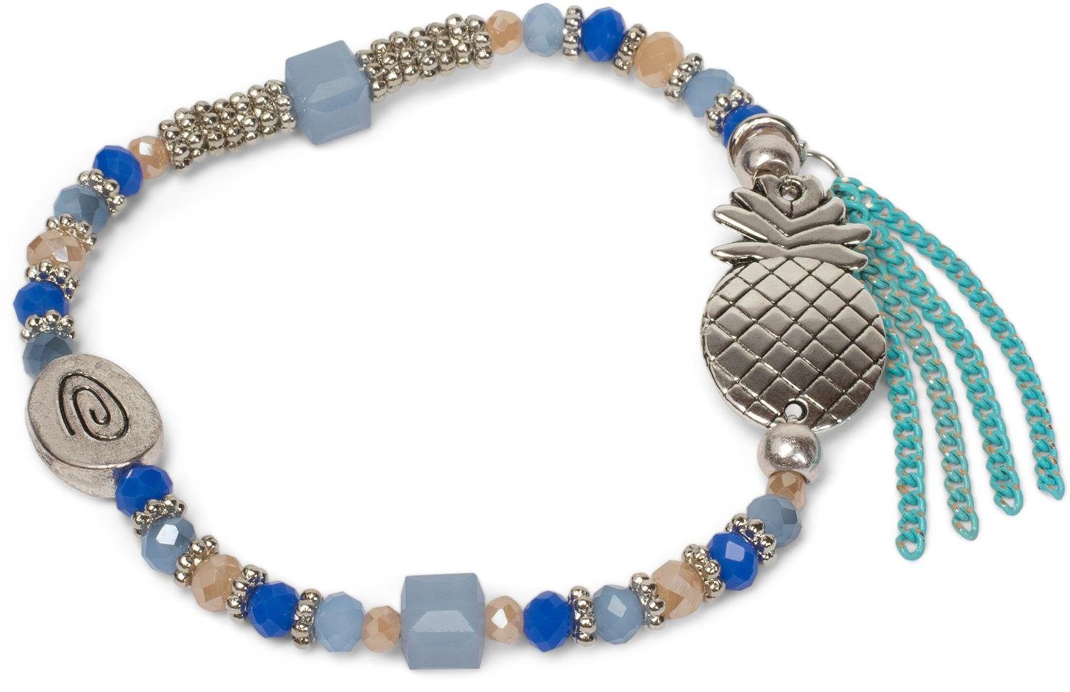 styleBREAKER Armband (1-tlg), Armband mit Perlen, Ananas und Kette