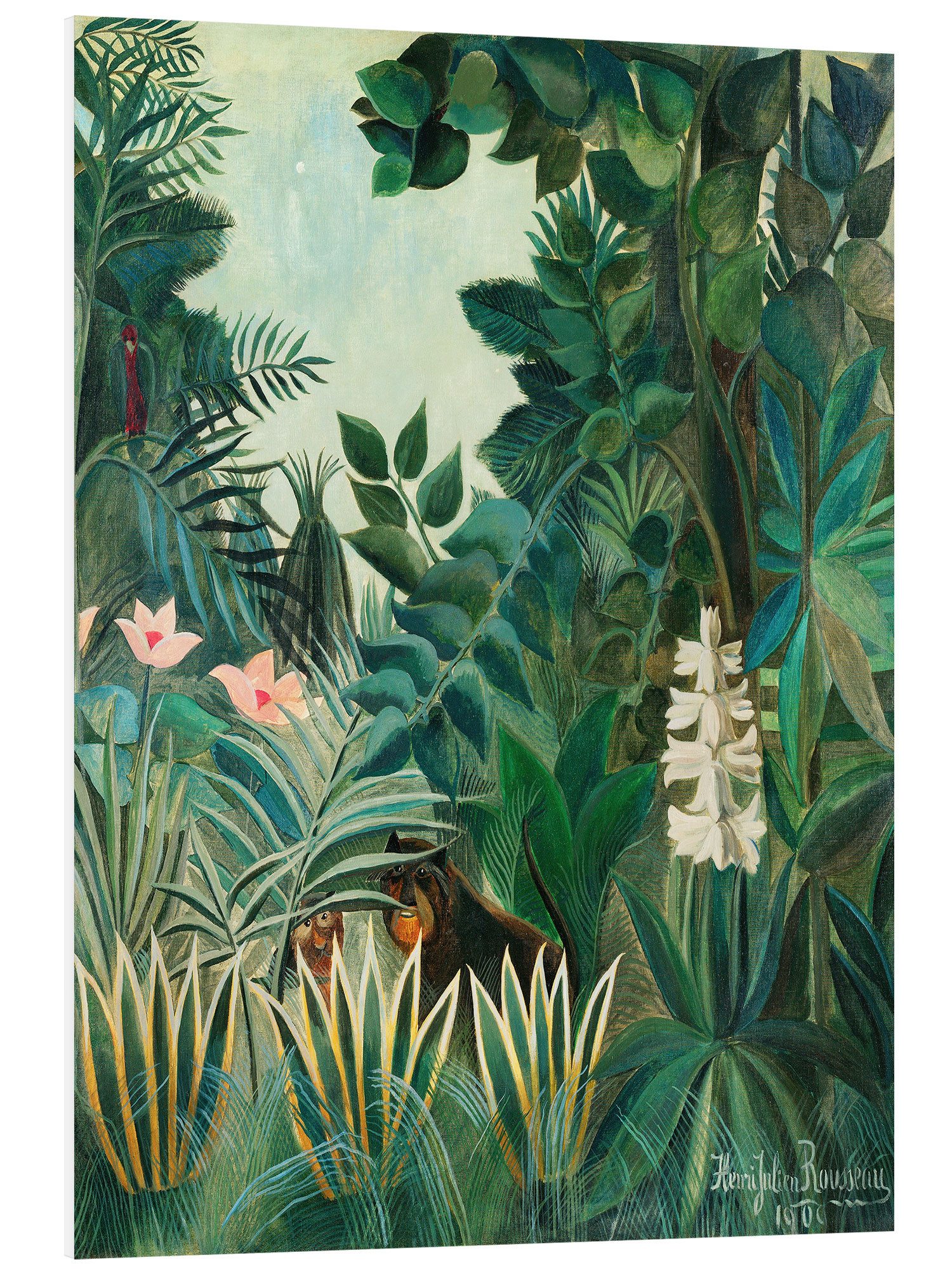 Posterlounge Forex-Bild Henri Rousseau, Der äquatoriale Dschungel (Detail), Wohnzimmer Malerei
