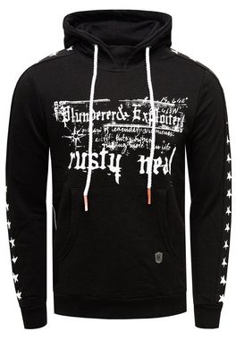 Rusty Neal Kapuzensweatshirt mit plakativem Frontprint