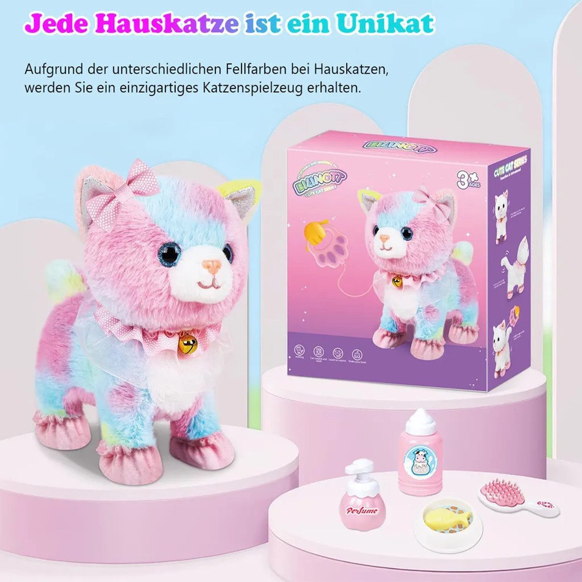 Novzep Kuscheltier Elektronisches Plüsch-Katzenspielzeug Set mit günstig online kaufen