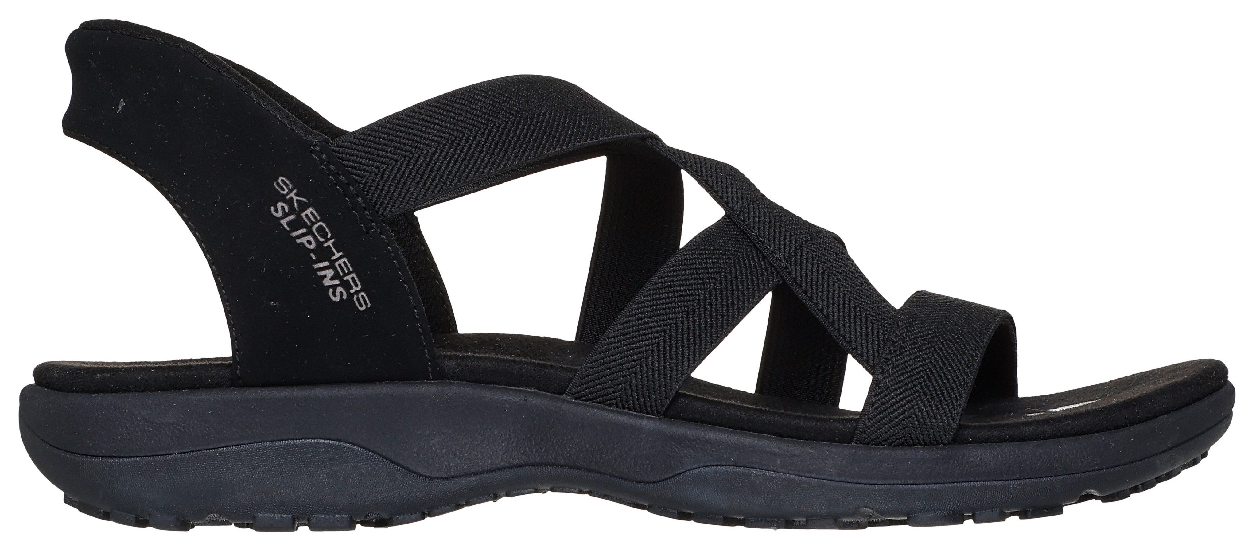Skechers REGGAE SLIM-STRETCH FLEX Sandale Flats, Trekking Sandale mit Slip-ins Funktion