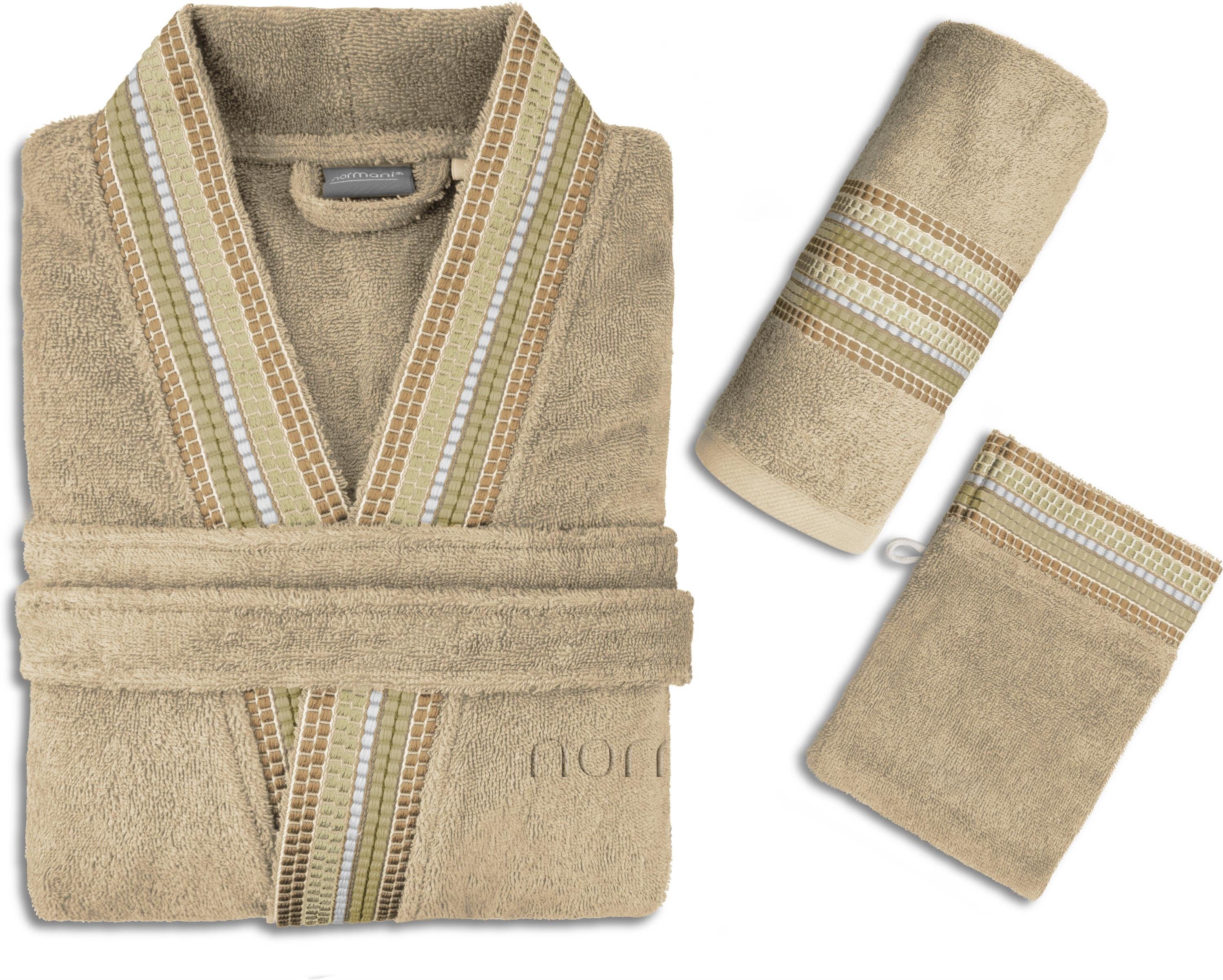 normani Bademantel Bademantel Lean, Bio-Baumwolle, Schalkragen, Bindegürtel günstig online kaufen