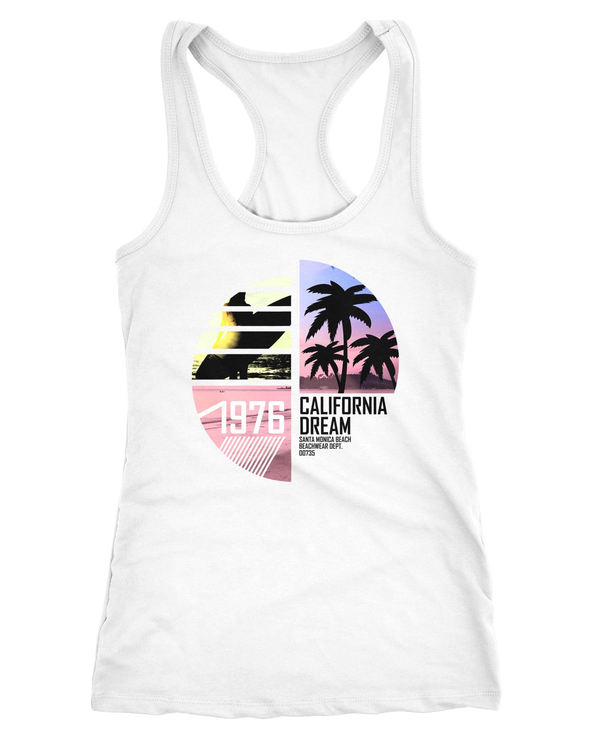 Neverless Tanktop Damen Tank-Top California Surfing Palmen Summer Racerback-Tank