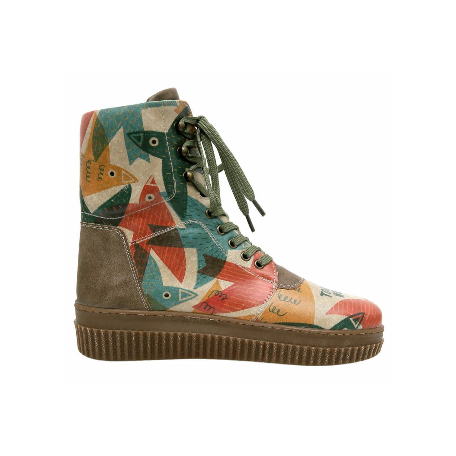 DOGO Future High Top Boots Together We Fly Damen Stiefeletten Schnürboots Handgefertigt