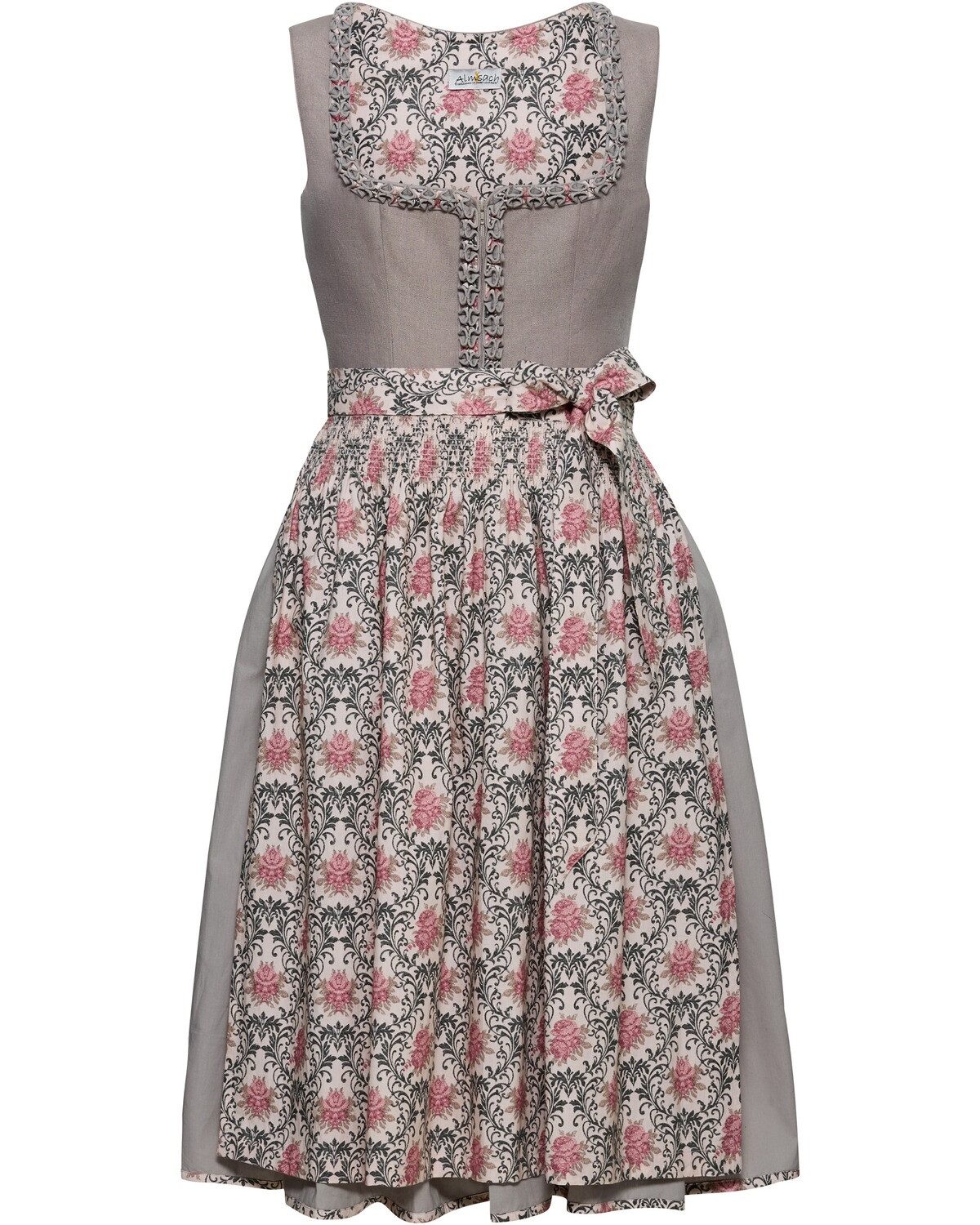 Almsach Dirndl Midi Dirndl mit Rosenprint günstig online kaufen