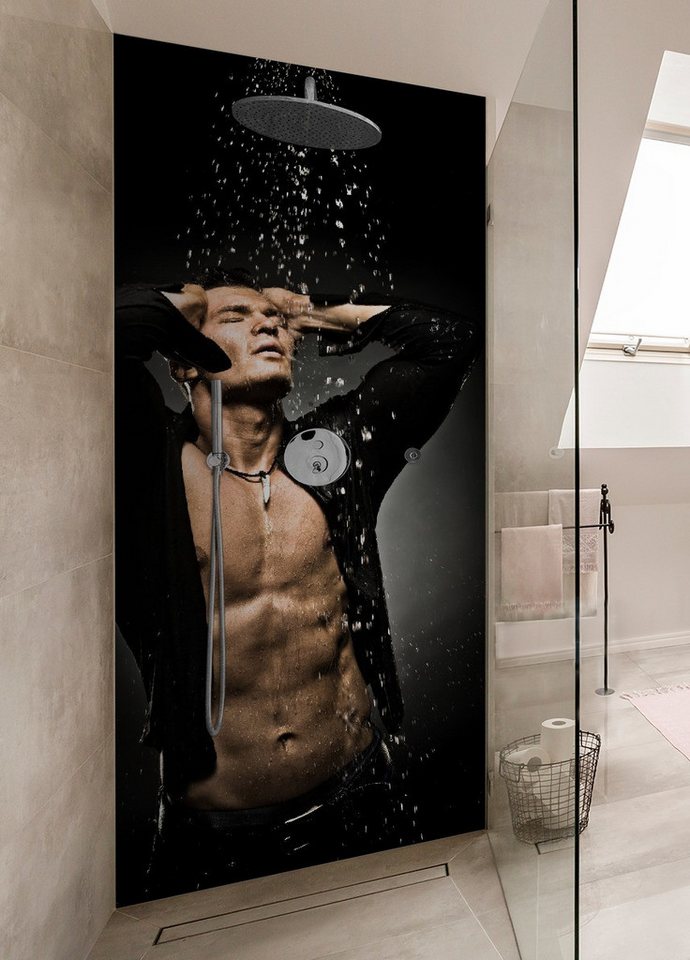 Thumbnail - Wallario Duschrückwand Sexy Mann unter der Dusche, (1-tlg)