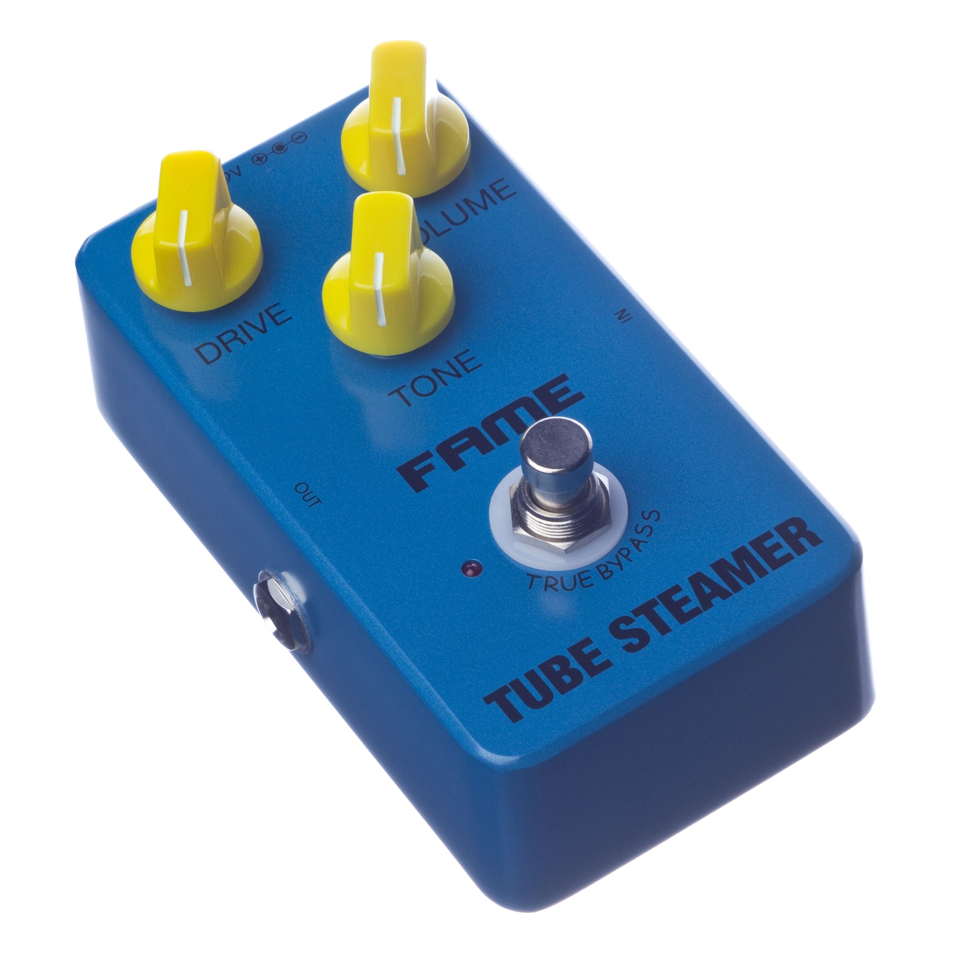 FAME Musikinstrumentenpedal, (Tube Steamer Analoges Overdrive Pedal für Gitarren Drive Volume Tone Regler True Bypass Stabiles Metallgehäuse 9V Batteriebetrieb kompatibel, Effekte, Verzerrer), Analoges Overdrive Pedal, Gitarren Effektpedal, Tube Steamer