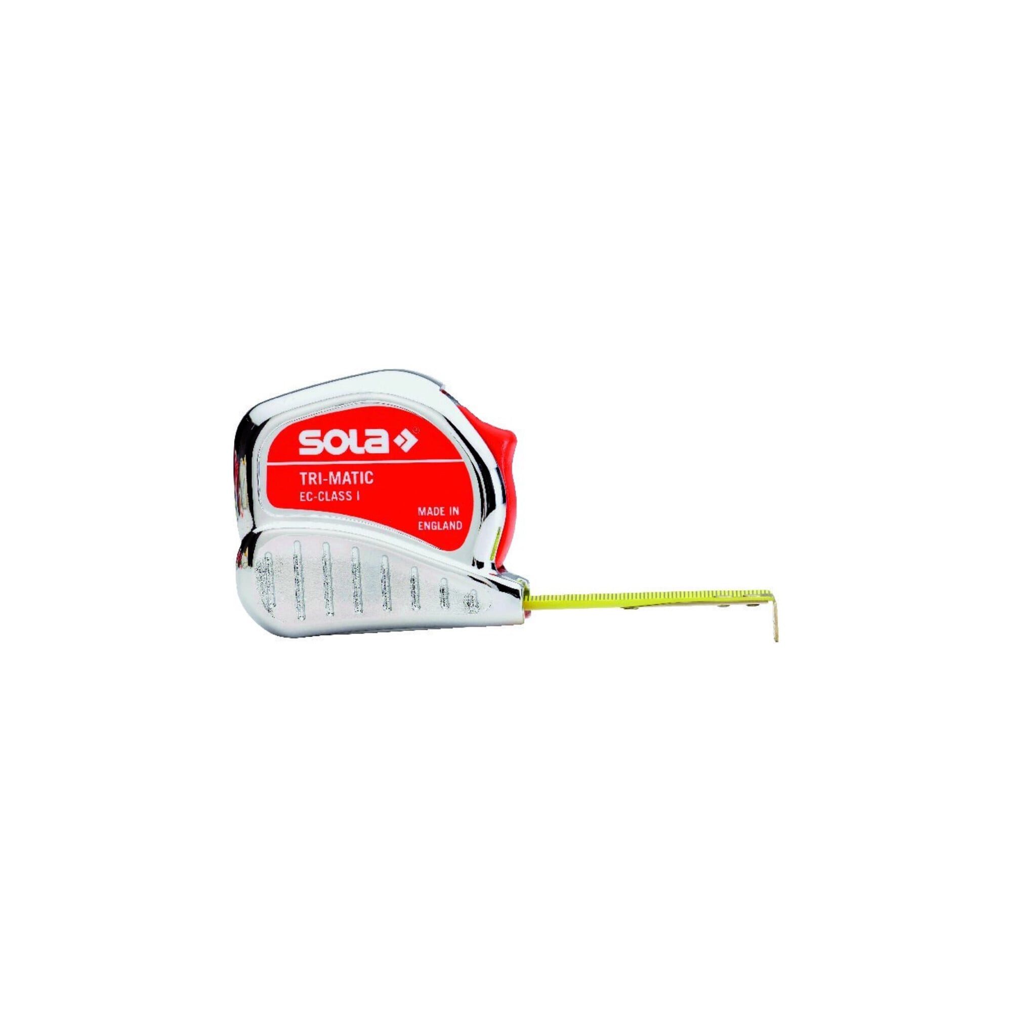 Sola Maßband Taschenrollbandmaß TRI-MATIC L.10m B.25mm mm/cm EG 1 Ku.Stopptaste SOL