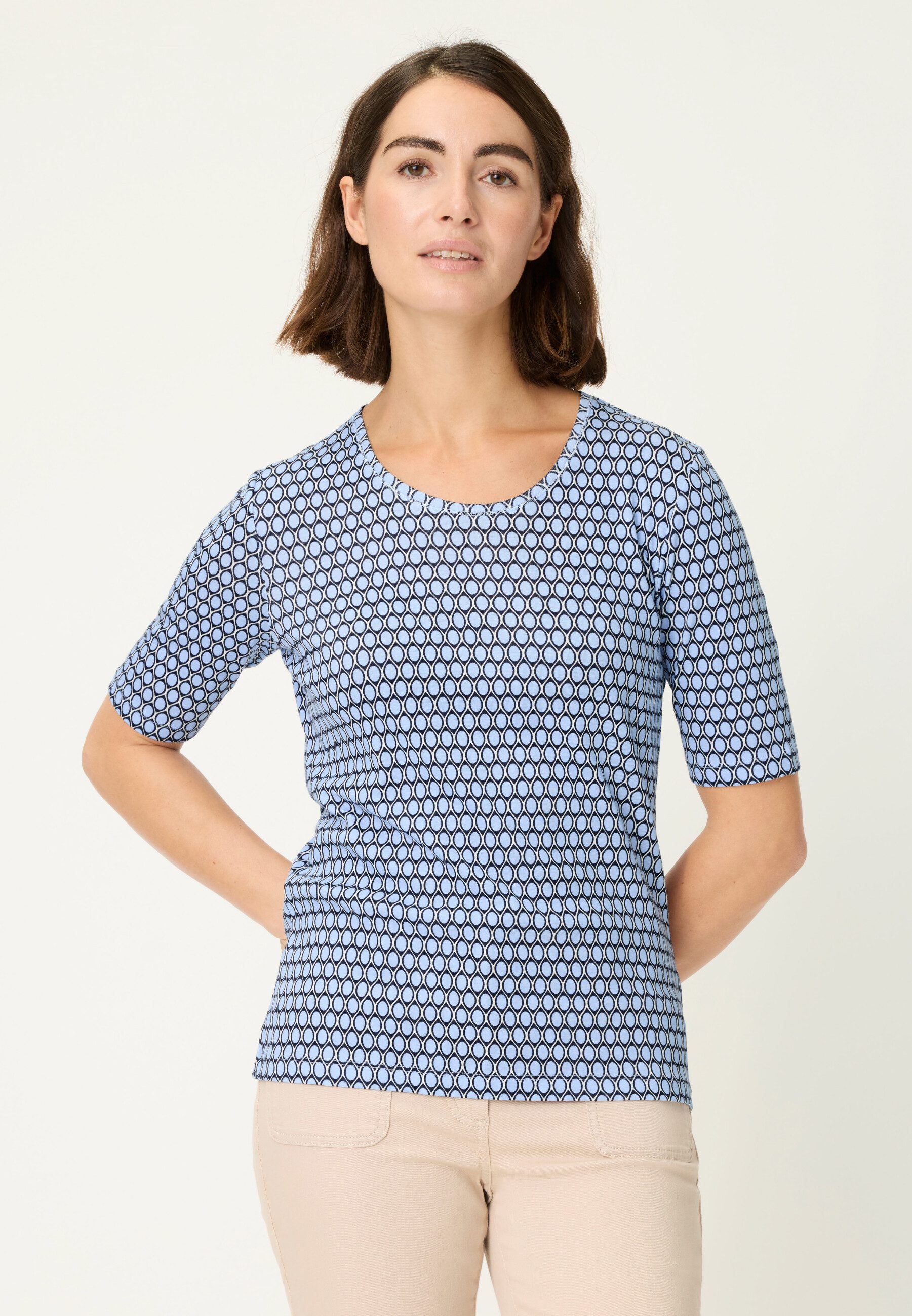 Olsen T-Shirt mit Allover-Dessin