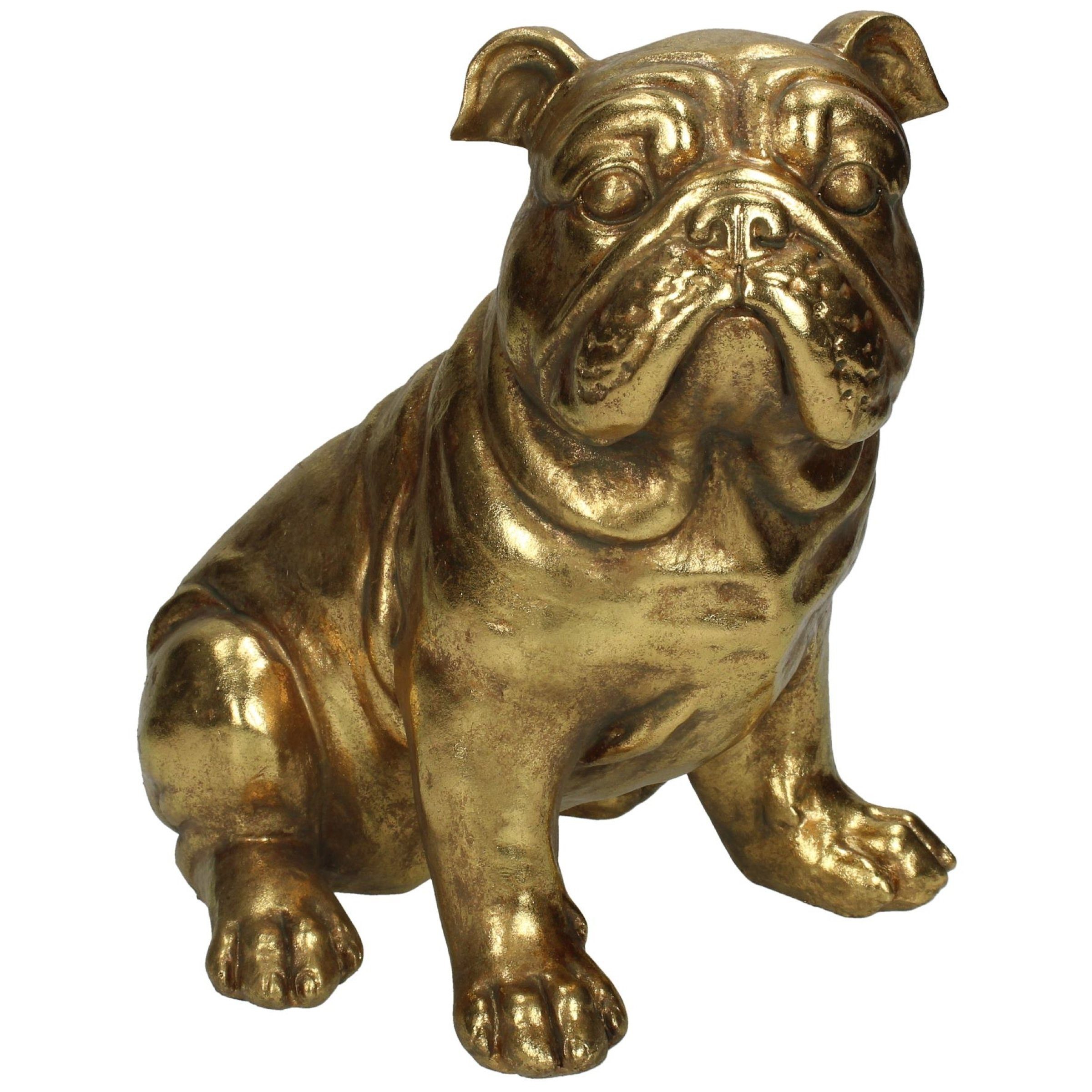 Engelnburg Dekofigur Engelnburg Dekoobjekt Hund Polyresin Gold 23x17x26cm