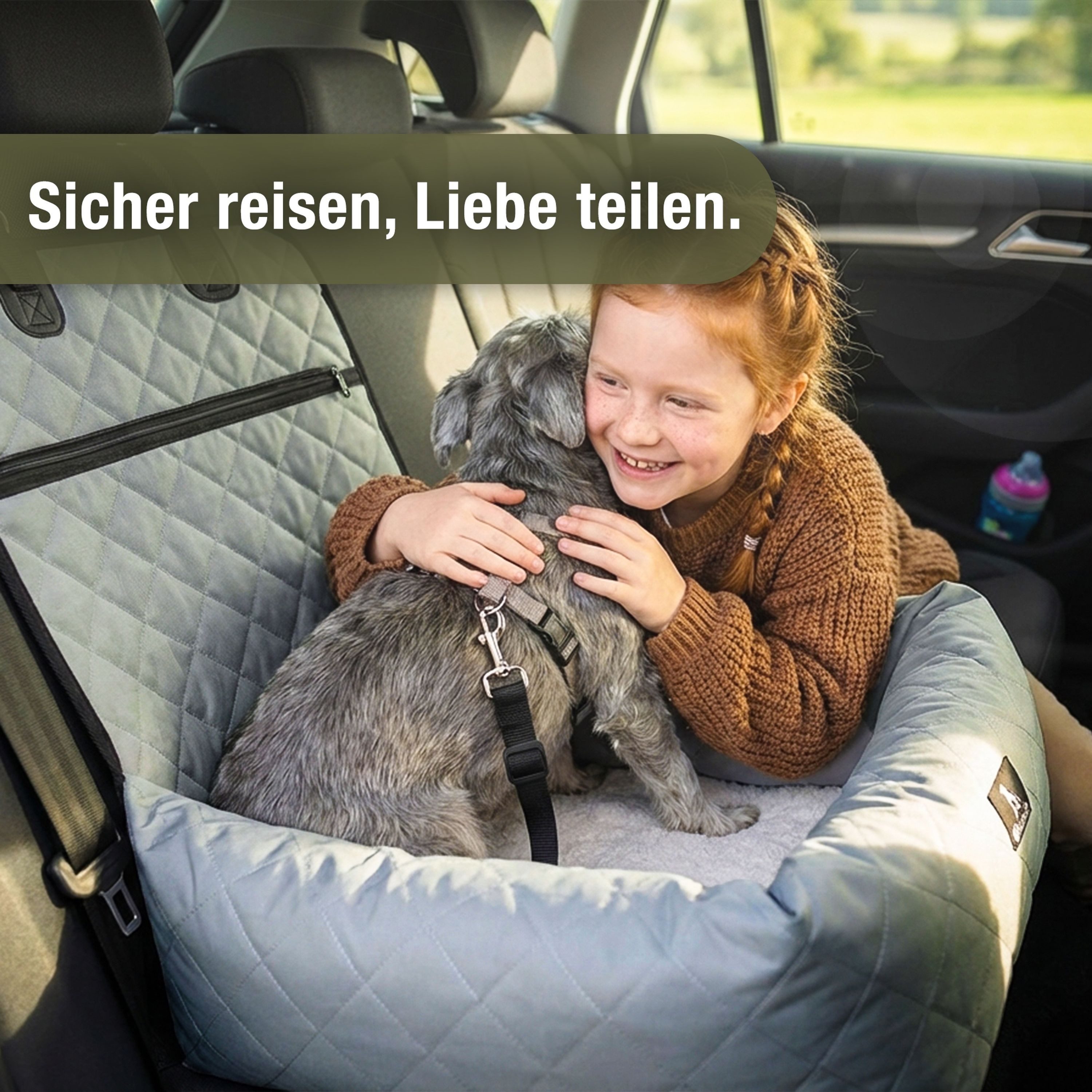 Bluzelle Hunde-Autositz Premium Hunde Autositz, 2-in-1 Hundebett, Haustier Auto Transport-Sitz, Wasserfester Oxford Stoff, Reise Hundesitz für Kleine & Mittlere – Bild 5 von 5