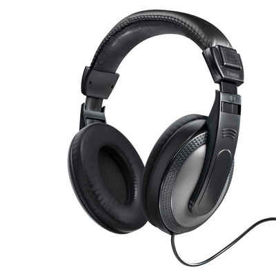Hama Наушники Over-Ear, langes Kabel, 3,5- und 6,35 mm Klinkenstecker Over-Ear-Kopfhörer (Geräuschisolierung, Schwarz, sichere Signalübertragung)