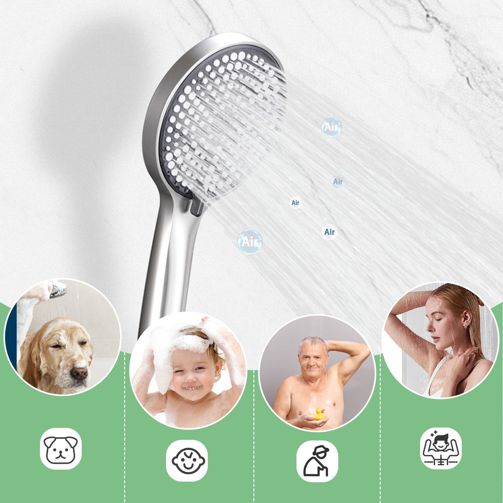 Nettlife Brausegarnitur Brausegarnitur Badewannenarmatur Schwarz/Nickel, Kl günstig online kaufen