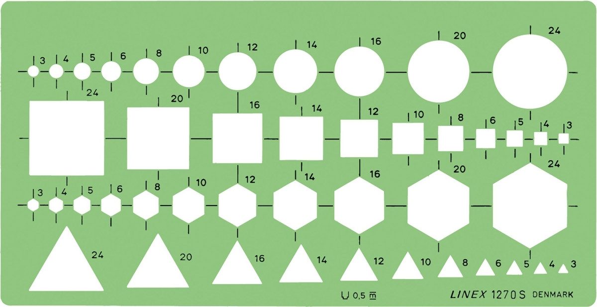 Linex Zeichenschablone Kombinationsschablone 1270S grün
