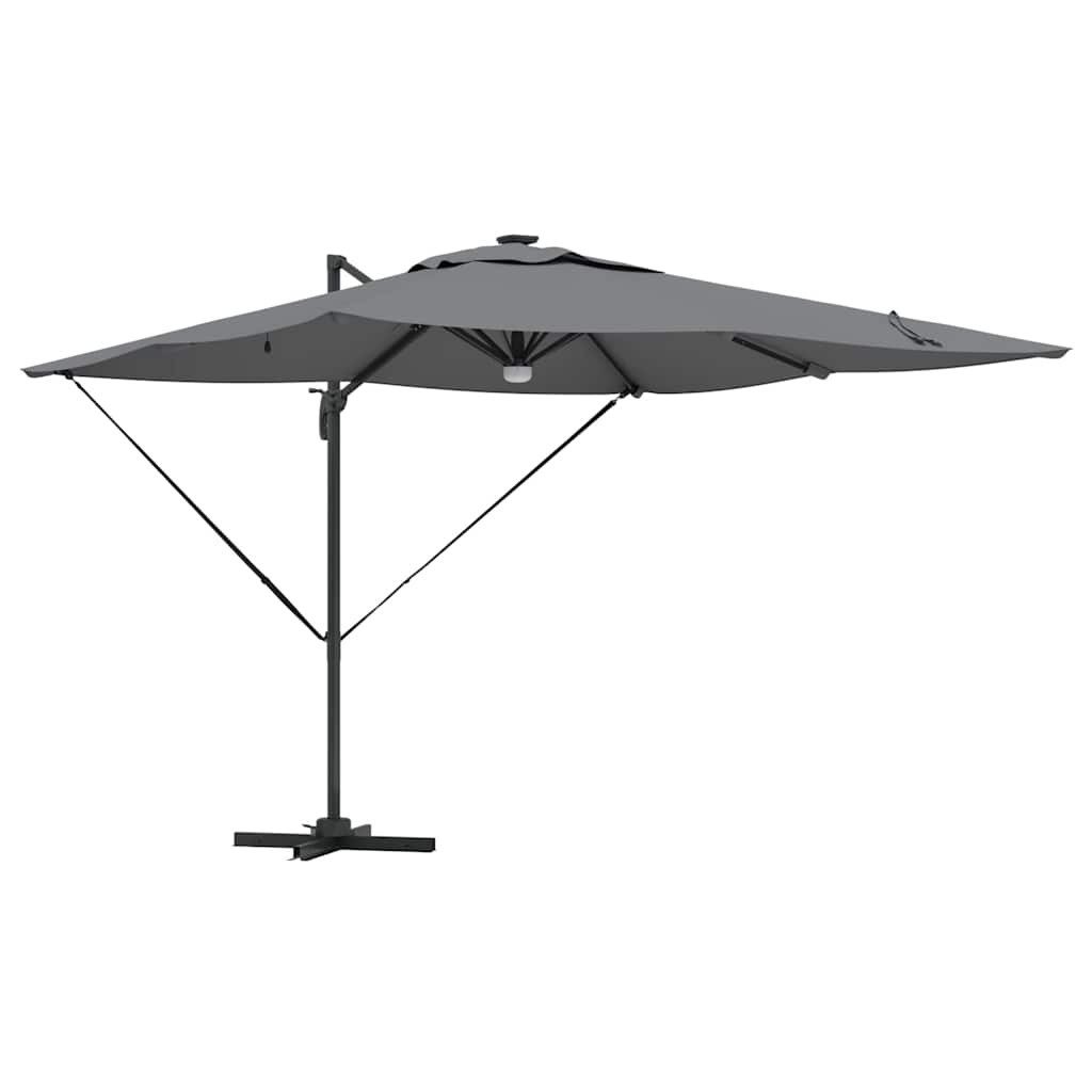 vidaXL Sonnenschirm Roma Parasol mit LED-Lichtleisten Anthrazit 286 x 284 x 270 cm