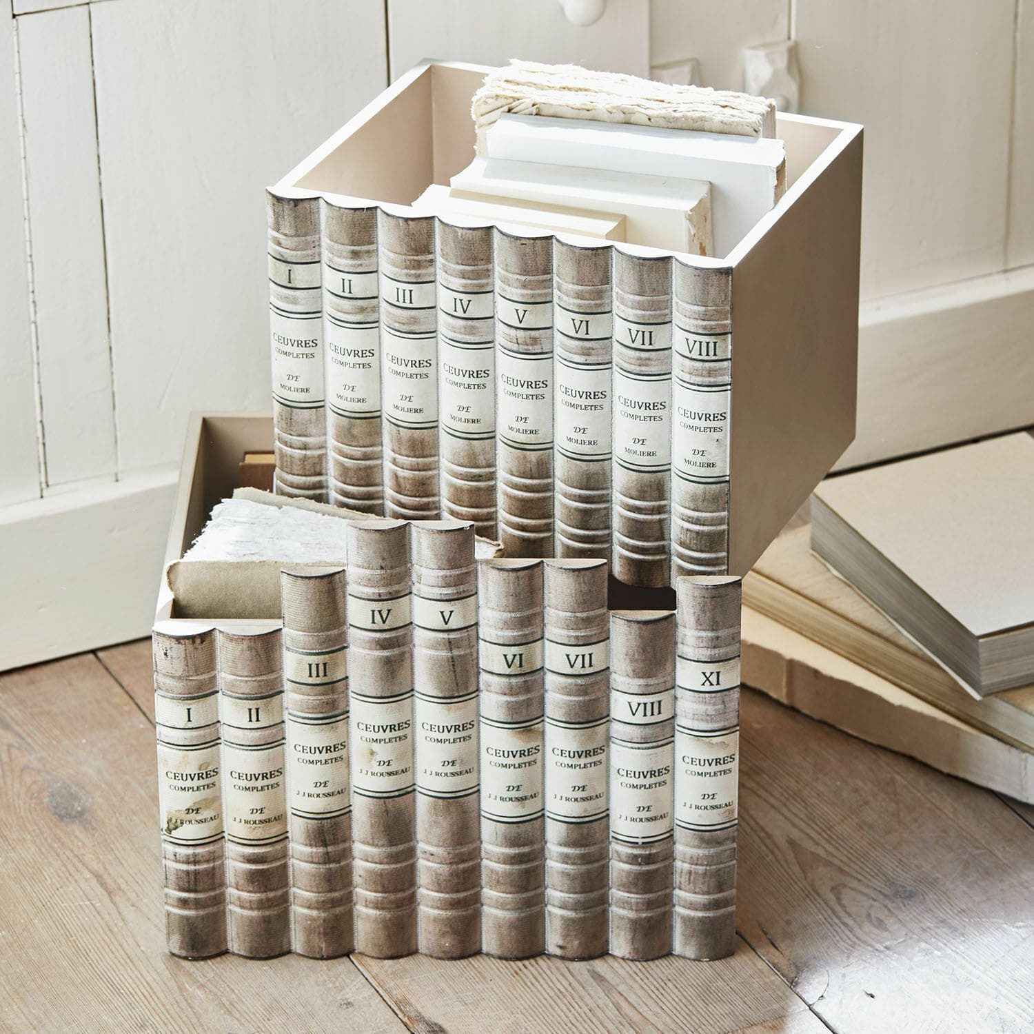 Mirabeau Dekokorb Box 2er Set Yelivor antikgrau/braun (2er Set, 2er Set)