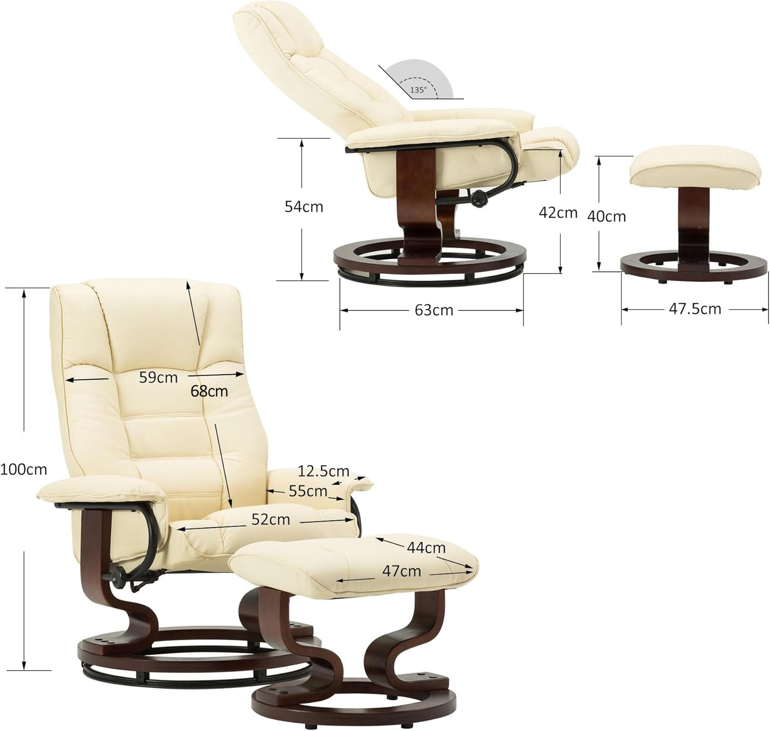 MCombo TV-Sessel M MCombo Relaxsessel mit Hocker Fernsehsessel 9019 (M MCombo Relaxsessel mit Hocker), mit Relaxfunktion – Bild 5 von 5
