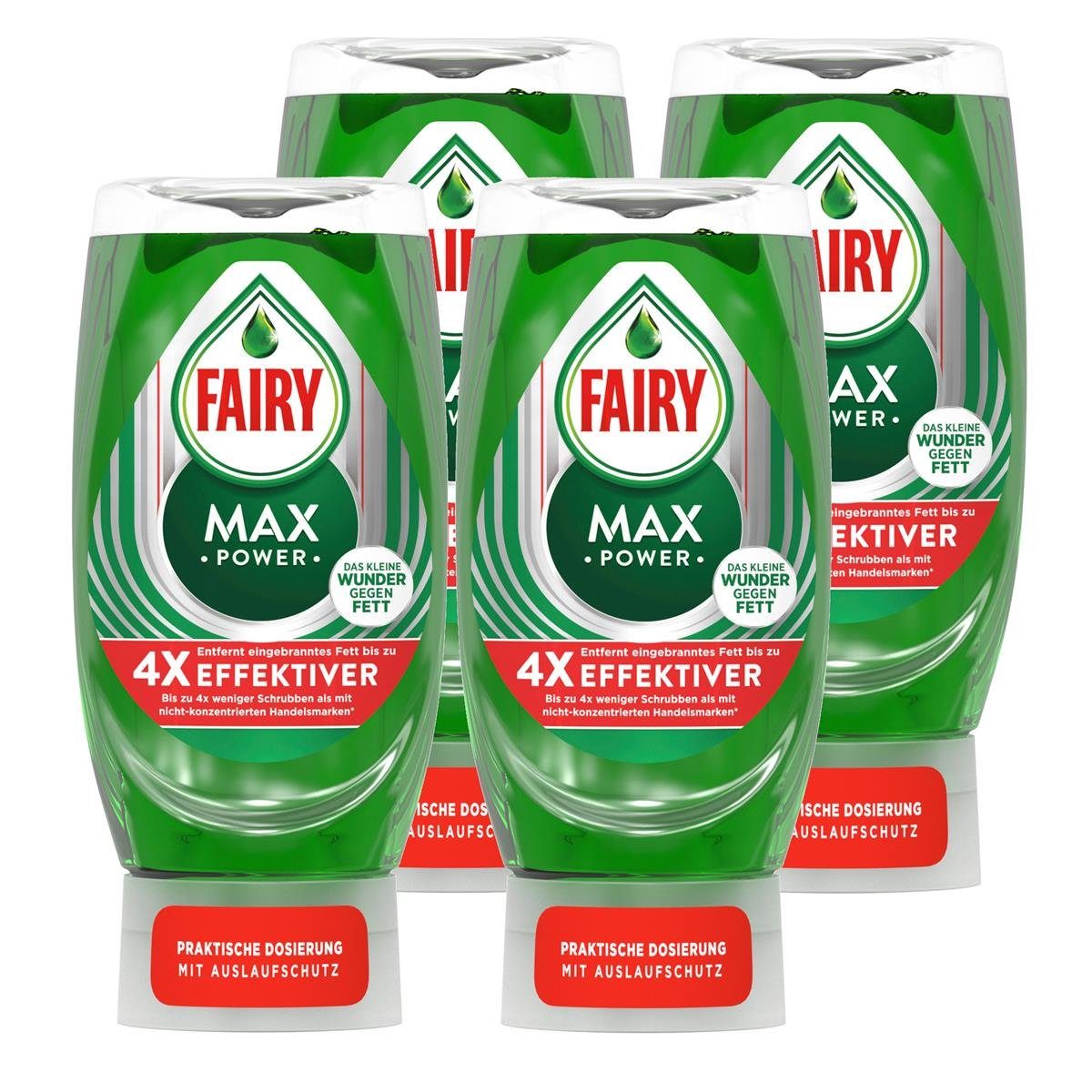 Fairy Fairy Spülmittel Max Power 370ml - Wunder gegen Fett (4er Pack) Geschirrspülmittel