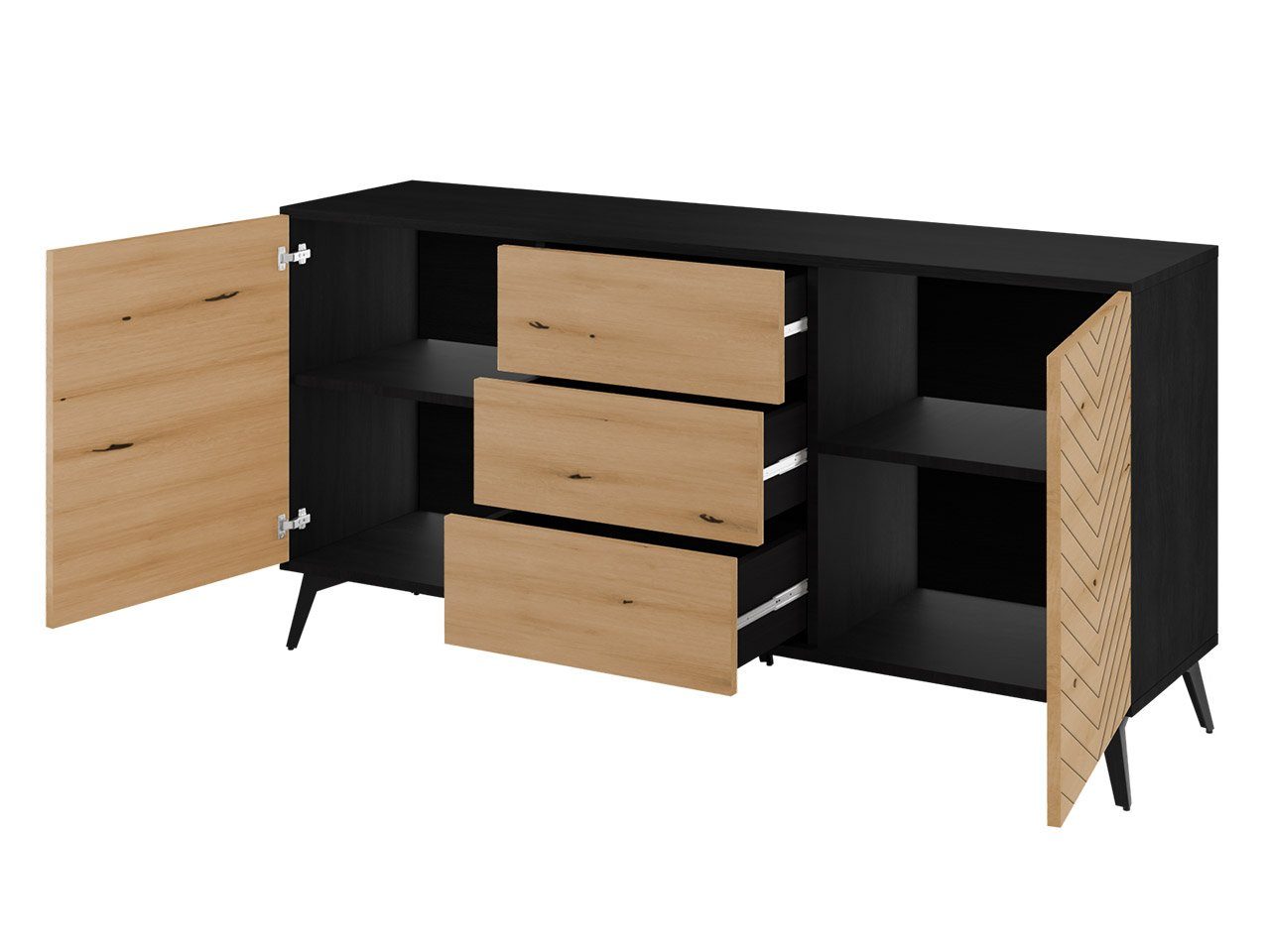 MIRJAN24 Kommode Diamond KSZ154 (mit 3 Schubladen und 3 Türen), Front