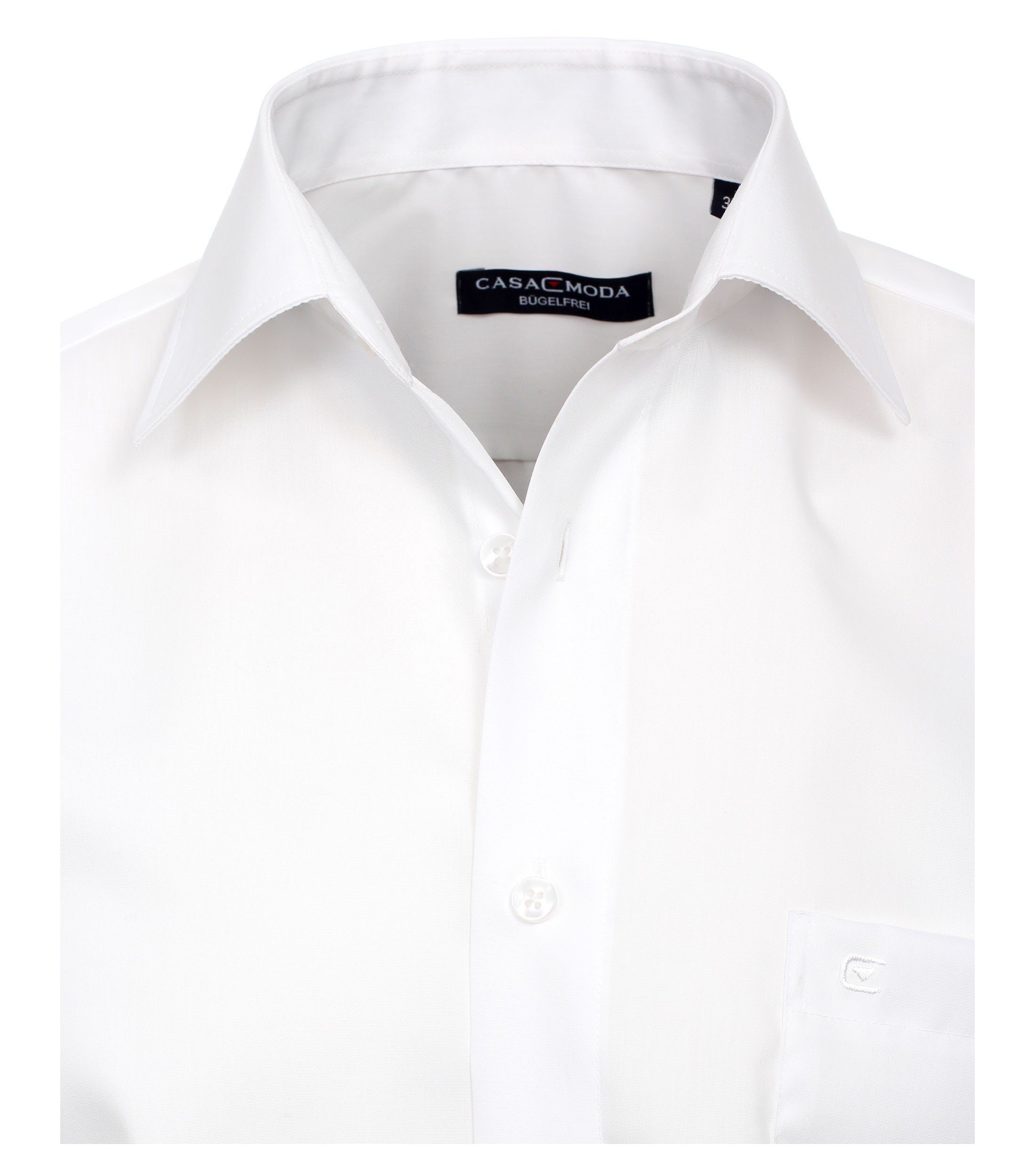 CASAMODA Businesshemd Herren Hemd extra langer Arm 69cm Langarm Hemd uni regular fit, weiß HL20, 46