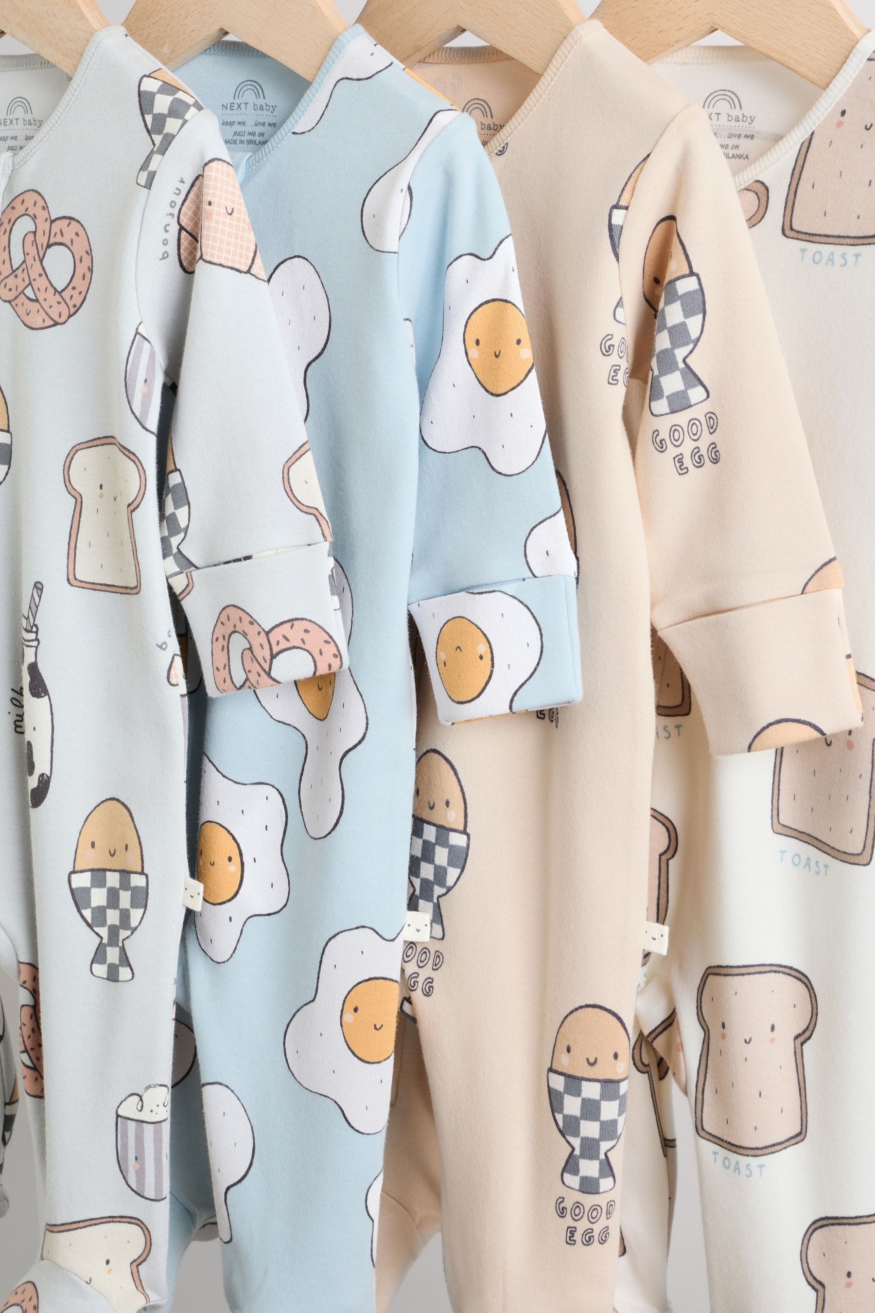 Next Schlafoverall Babyschlafanzüge mit Zweiwege-RV, 4er-Pack (4-tlg)